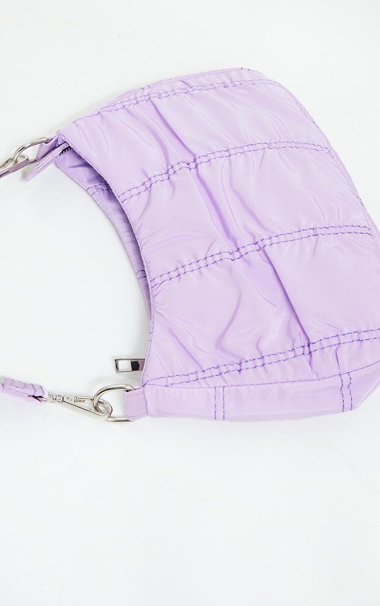Lilac Small Ruched Shoulder Bag