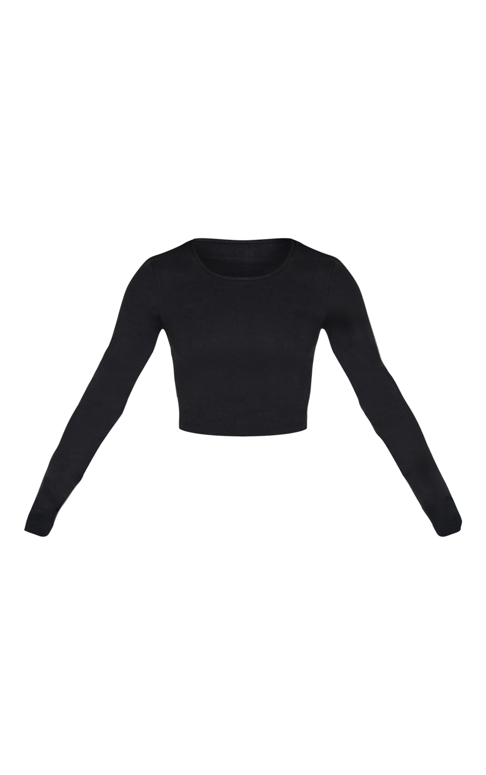 Petite Top Sculpt noir à contours et manches longues image 5