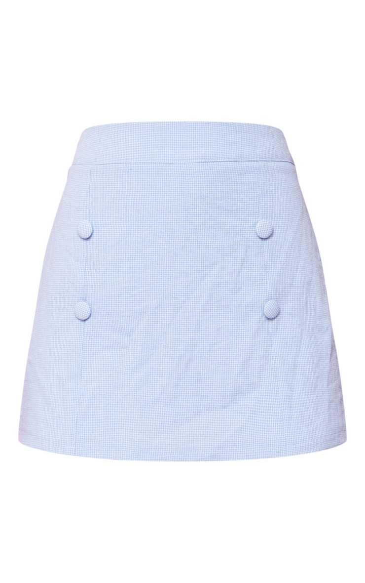 Blue Check Print Button Front Tailored Skort image 6