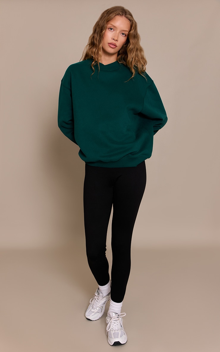 Pine Green Cotton Fleece Crossfront Sweatshirt image 3