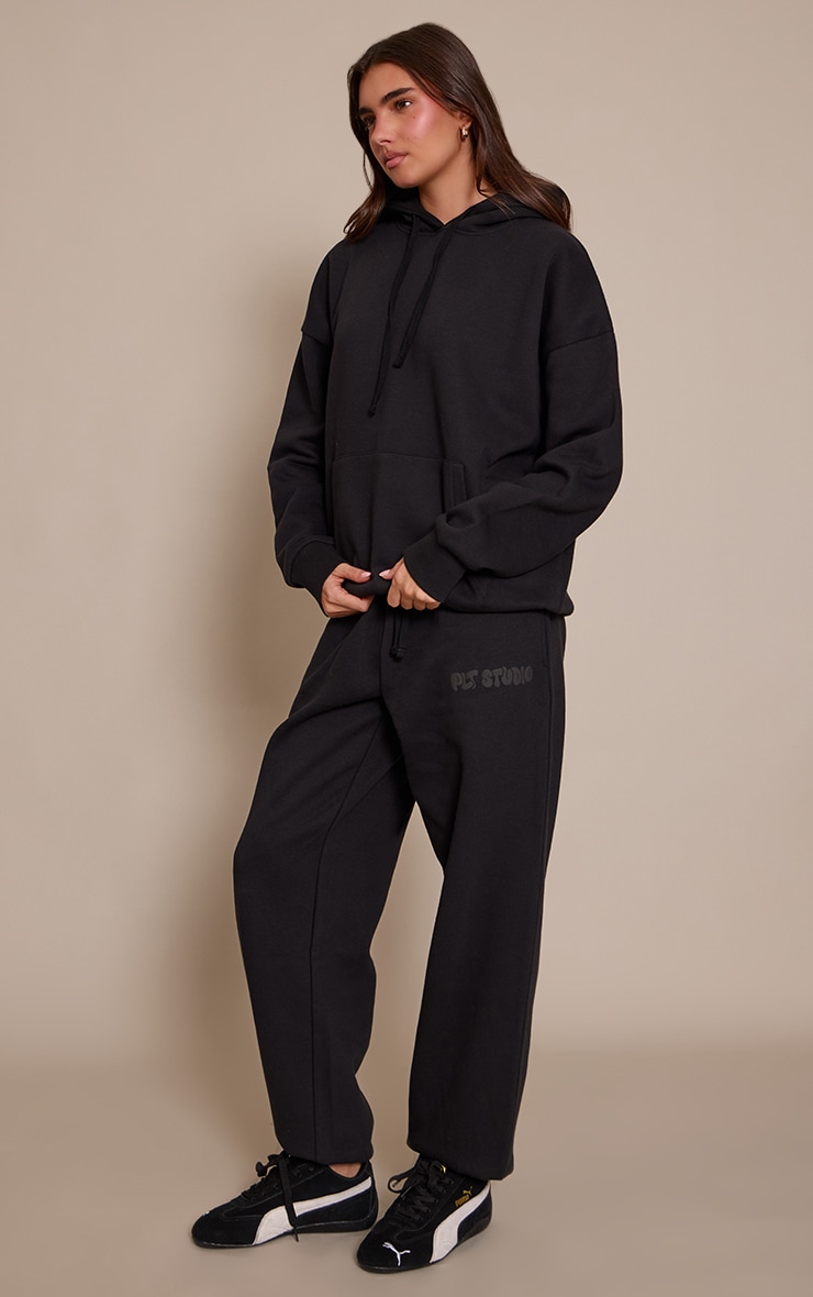 Black PLT Studio Print Cuffed Sweatpants image 2