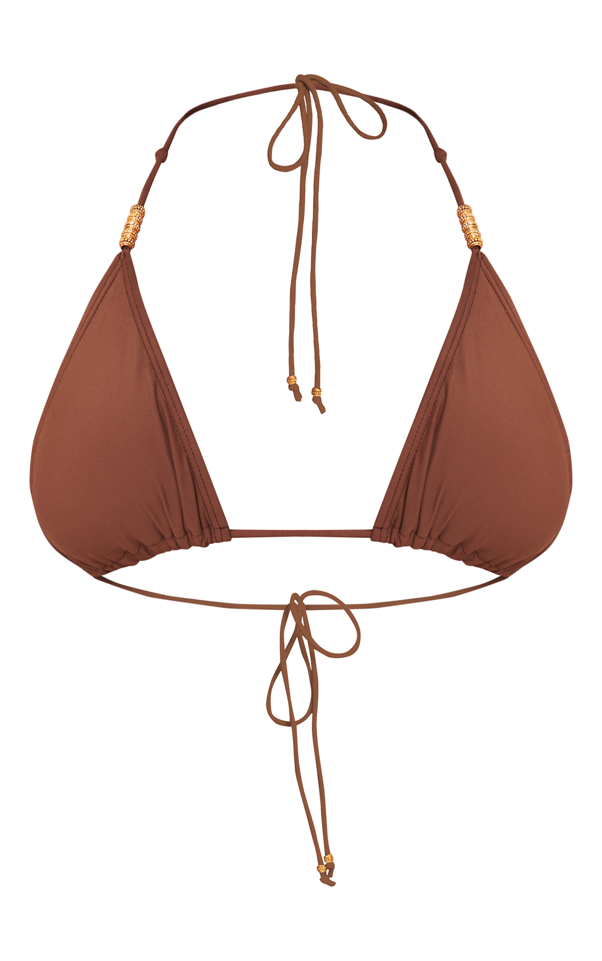 Shape Chocolate Gold Beaded Triangle Bikini Top image 5