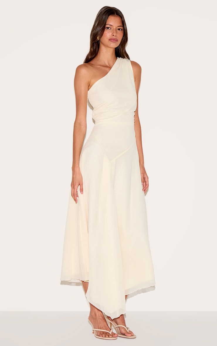 Butter Yellow One Shoulder Maxi Dress image 3