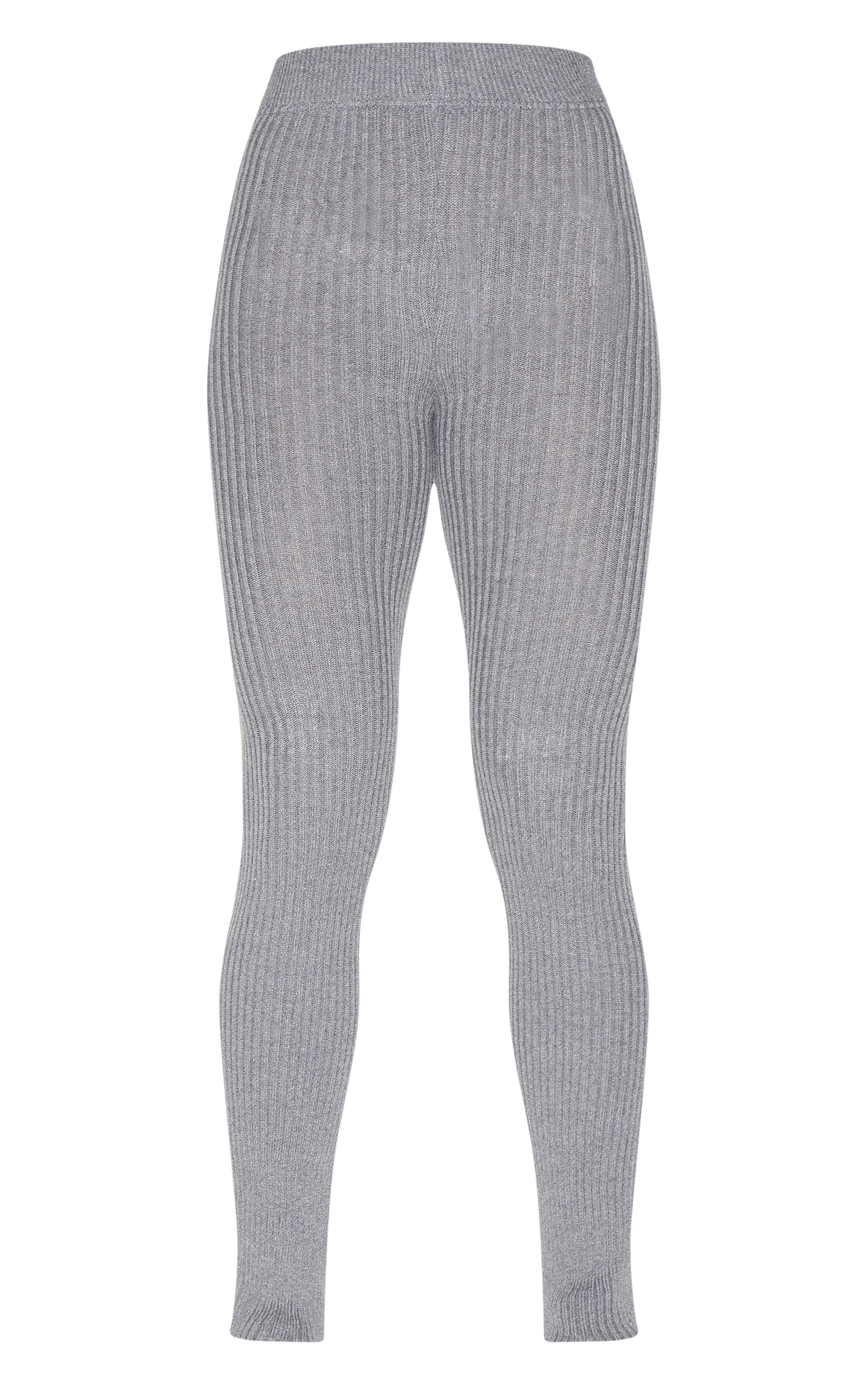 Tall Charcoal Rib Knit Leggings image 5