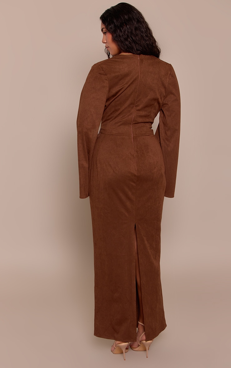 Shape Chocolate Drape Front Maxi Dress image 2