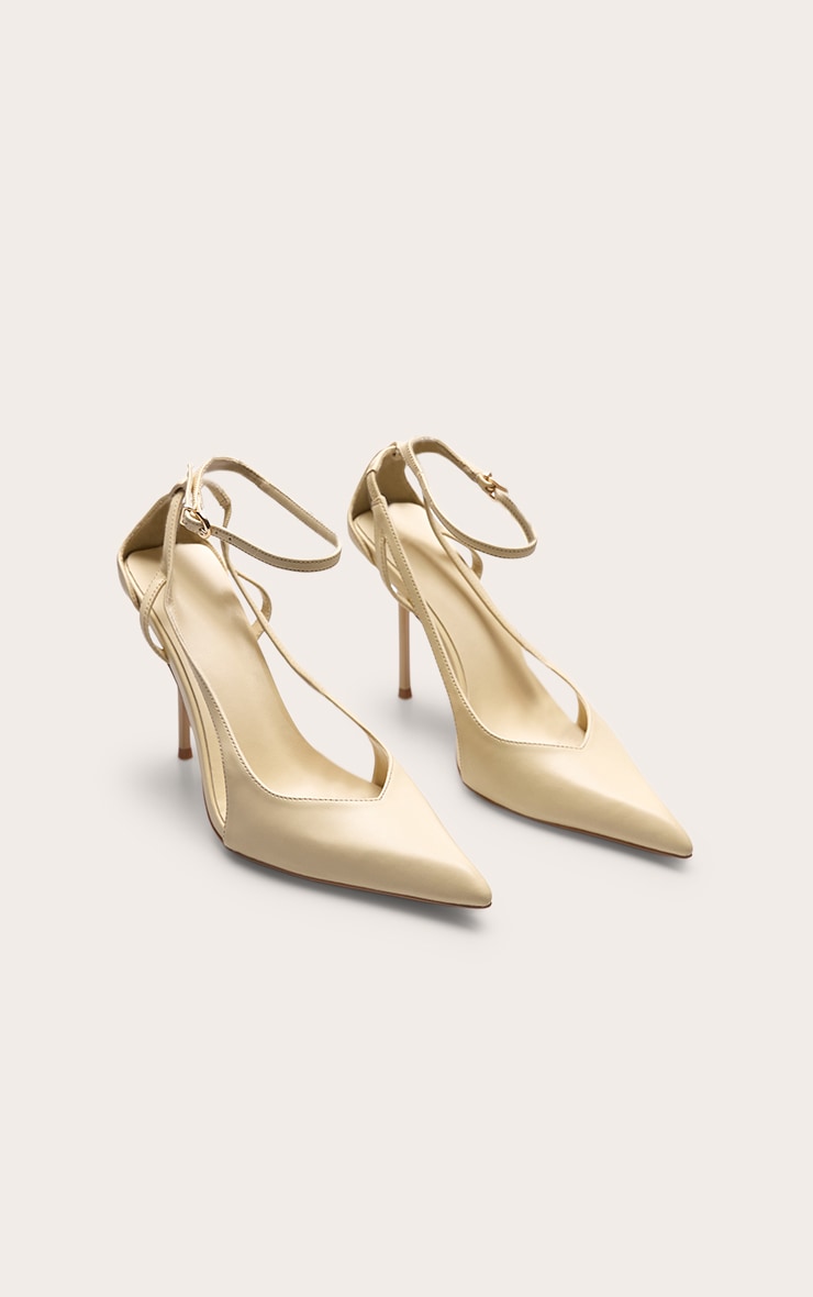 Almond Oil Cut Out Strap High Stiletto Heeled Courts image 3