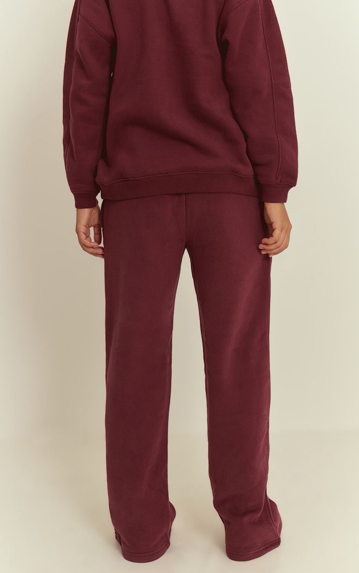 Wine PLT Embossed Wide Leg Track Pants image 3