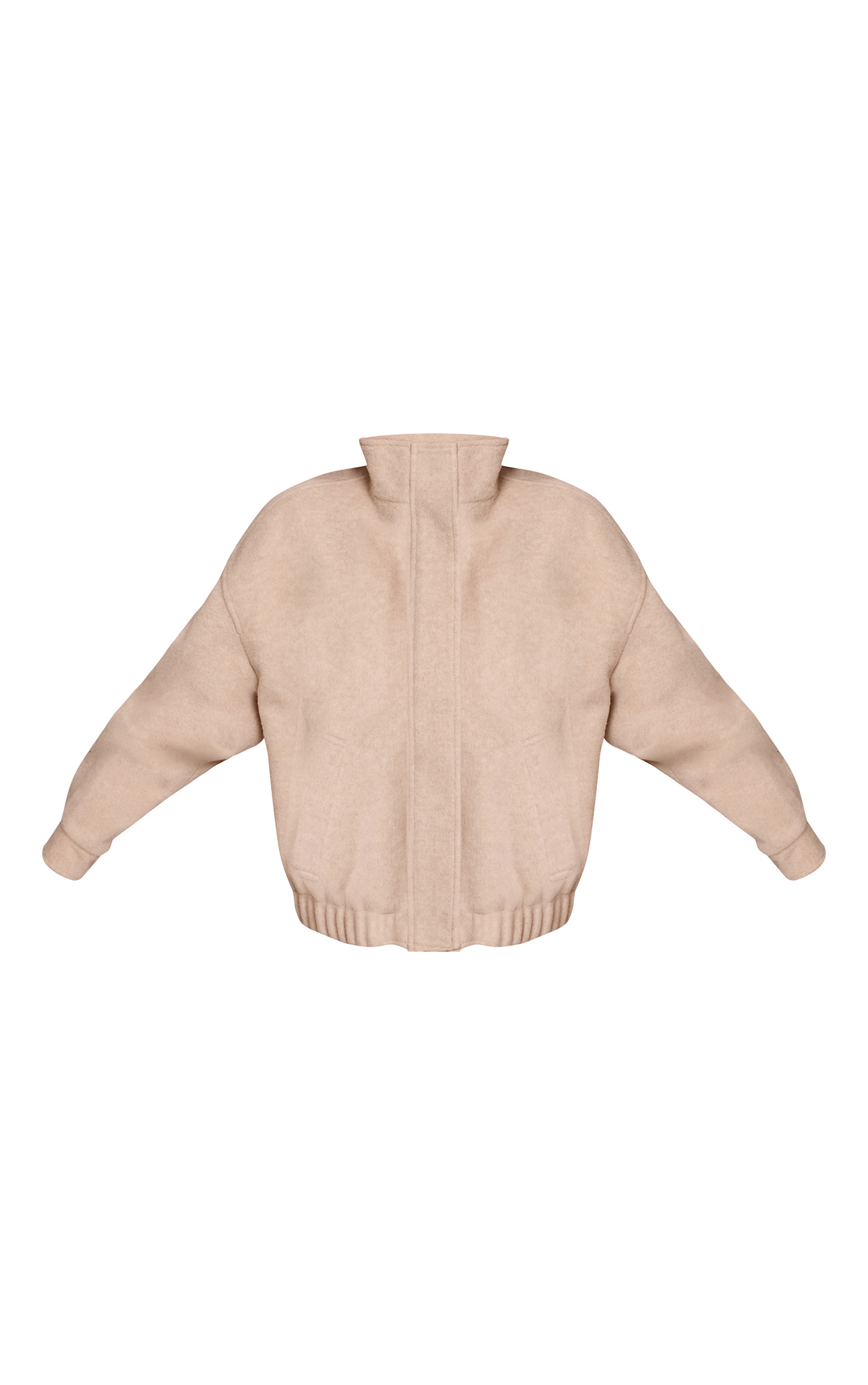 Light Grey Funnel Neck Bomber Jacket image 5