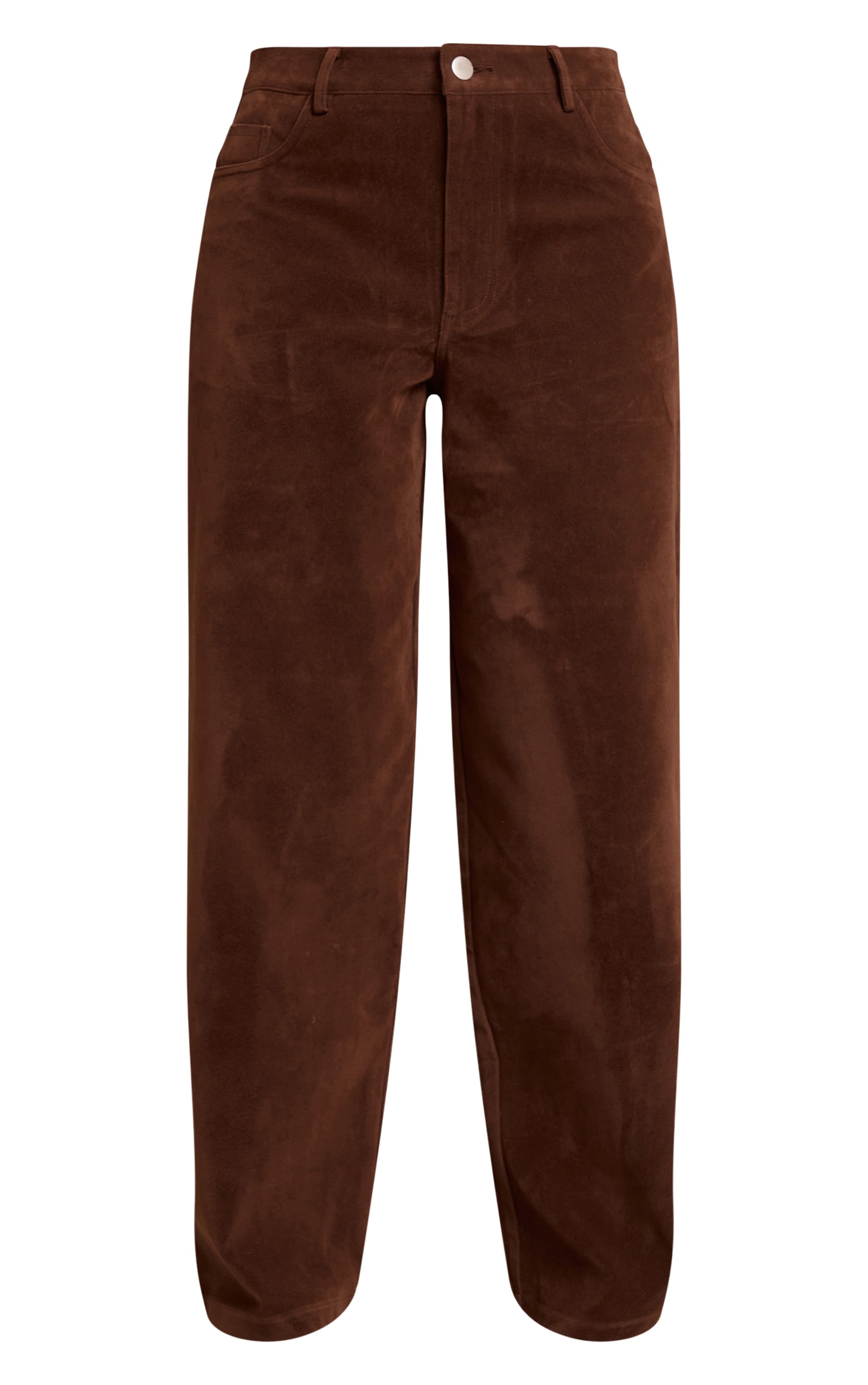 Petite Chocolate Suede Barrel Pants image 5