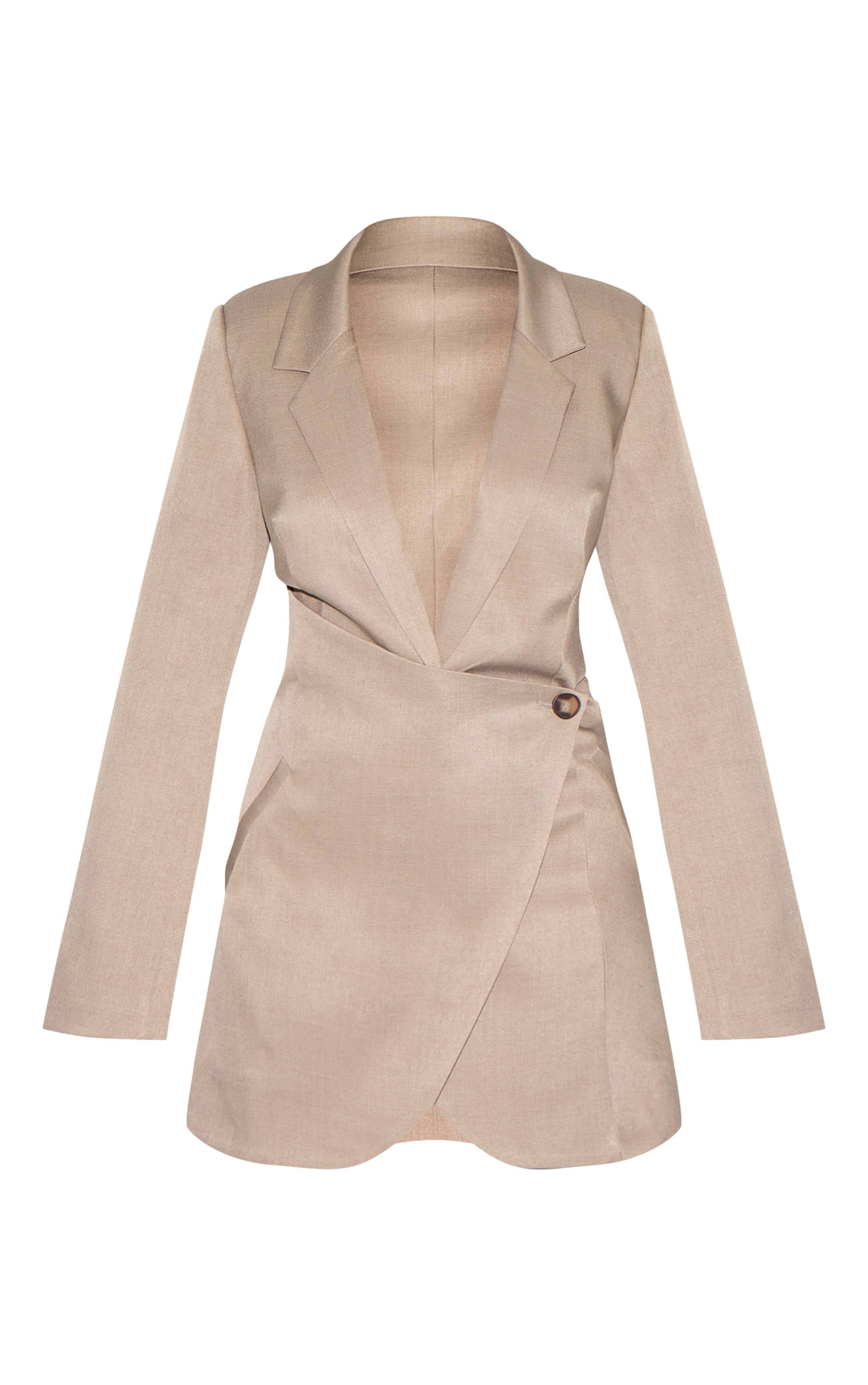 Robe Blazer Croisée Tissée Taupe image 5