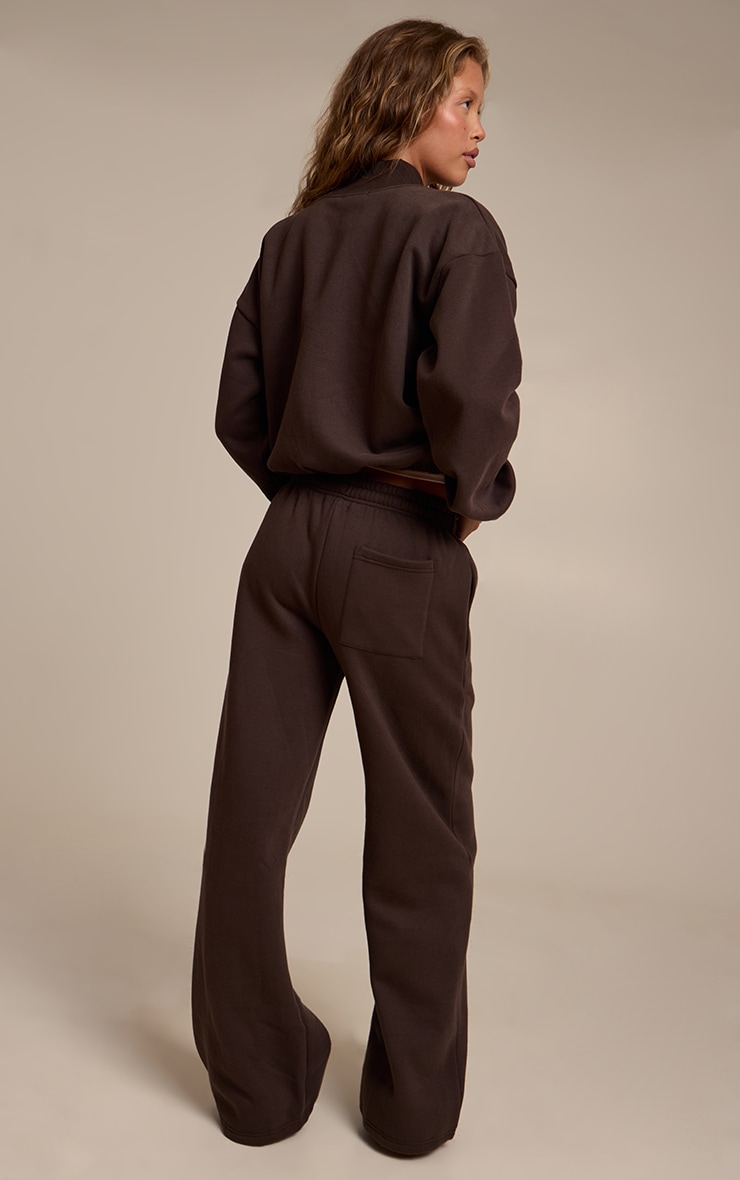 Jogging droit en coton polaire espresso image 3