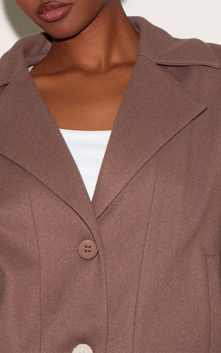 Blouson bomber boutonné en effet laine champignon image 4