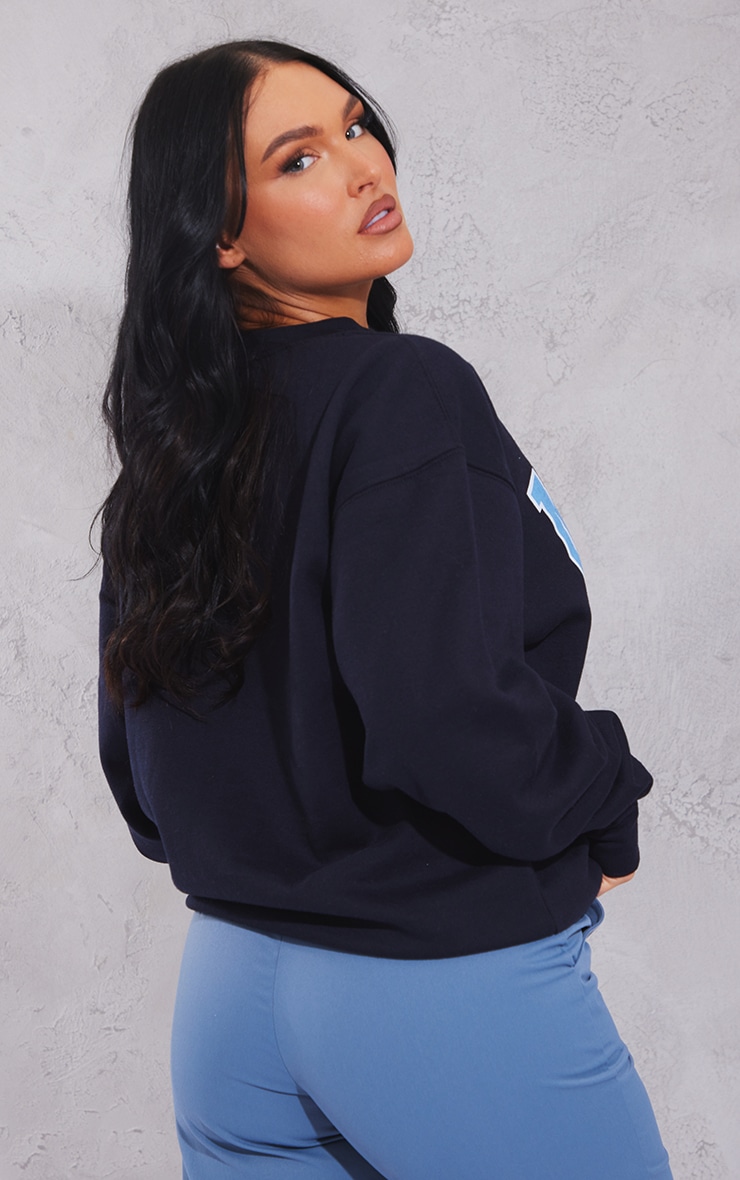 Navy Milan Printed Washed Sweatshirt image 2