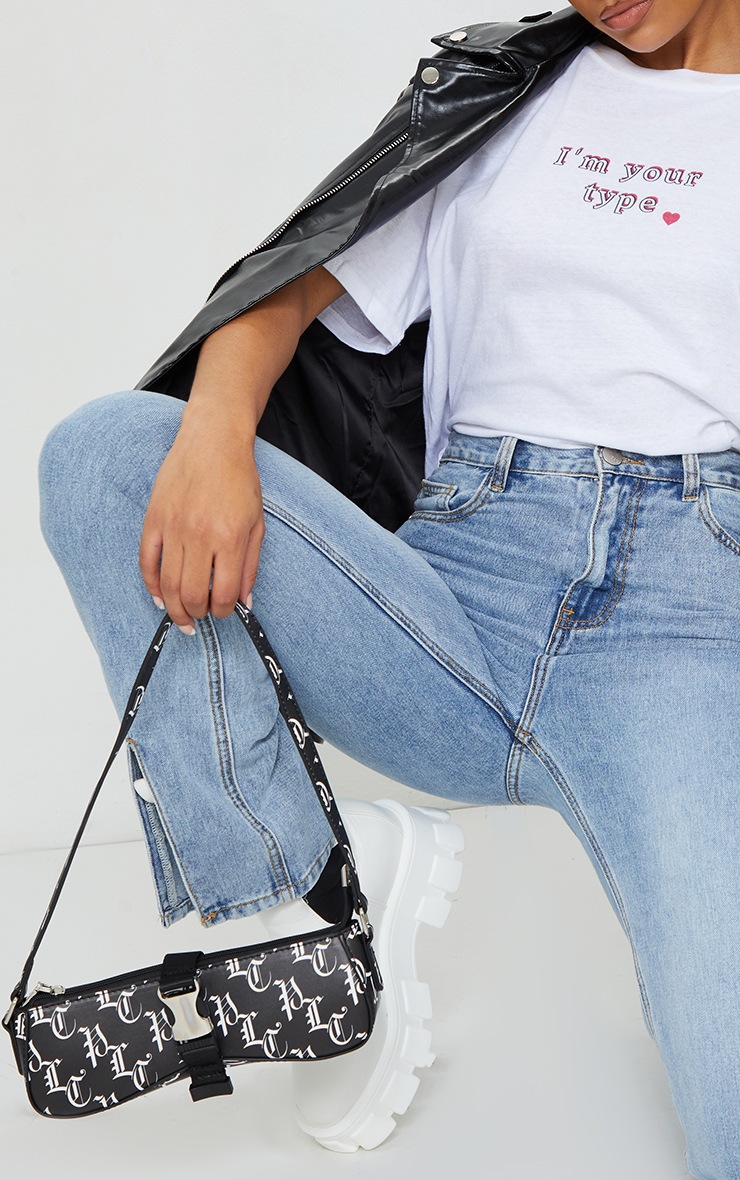 PRETTYLITTLETHING Black Gothic Shoulder Bag