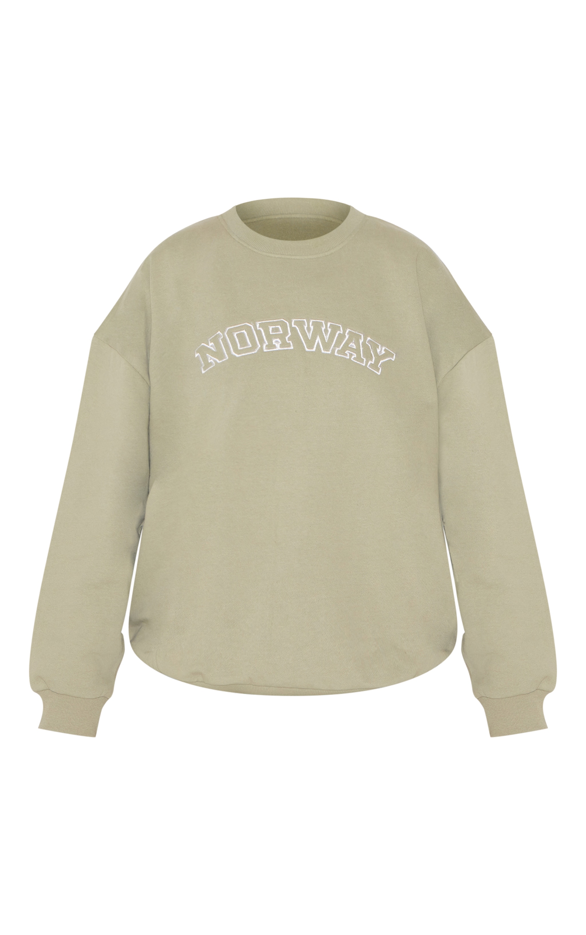 Plus Khaki Premium Embroidered Norway Sweatshirt image 5