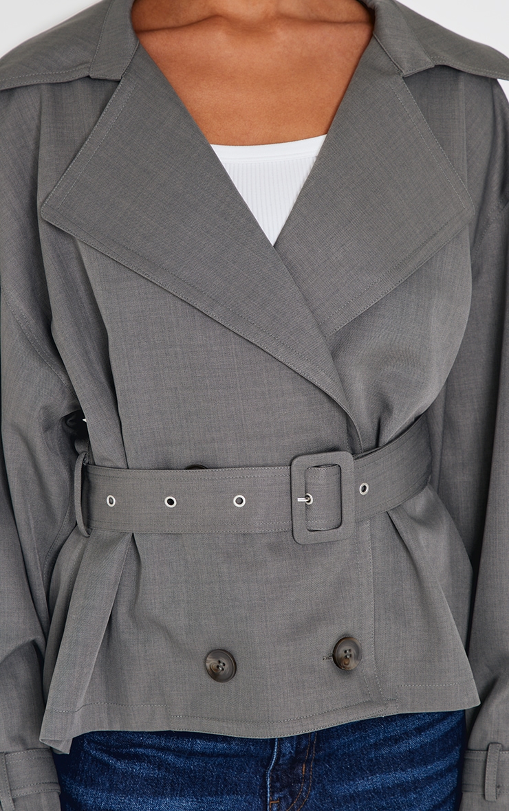 Grey Classic Grazer Length Trench Coat image 4