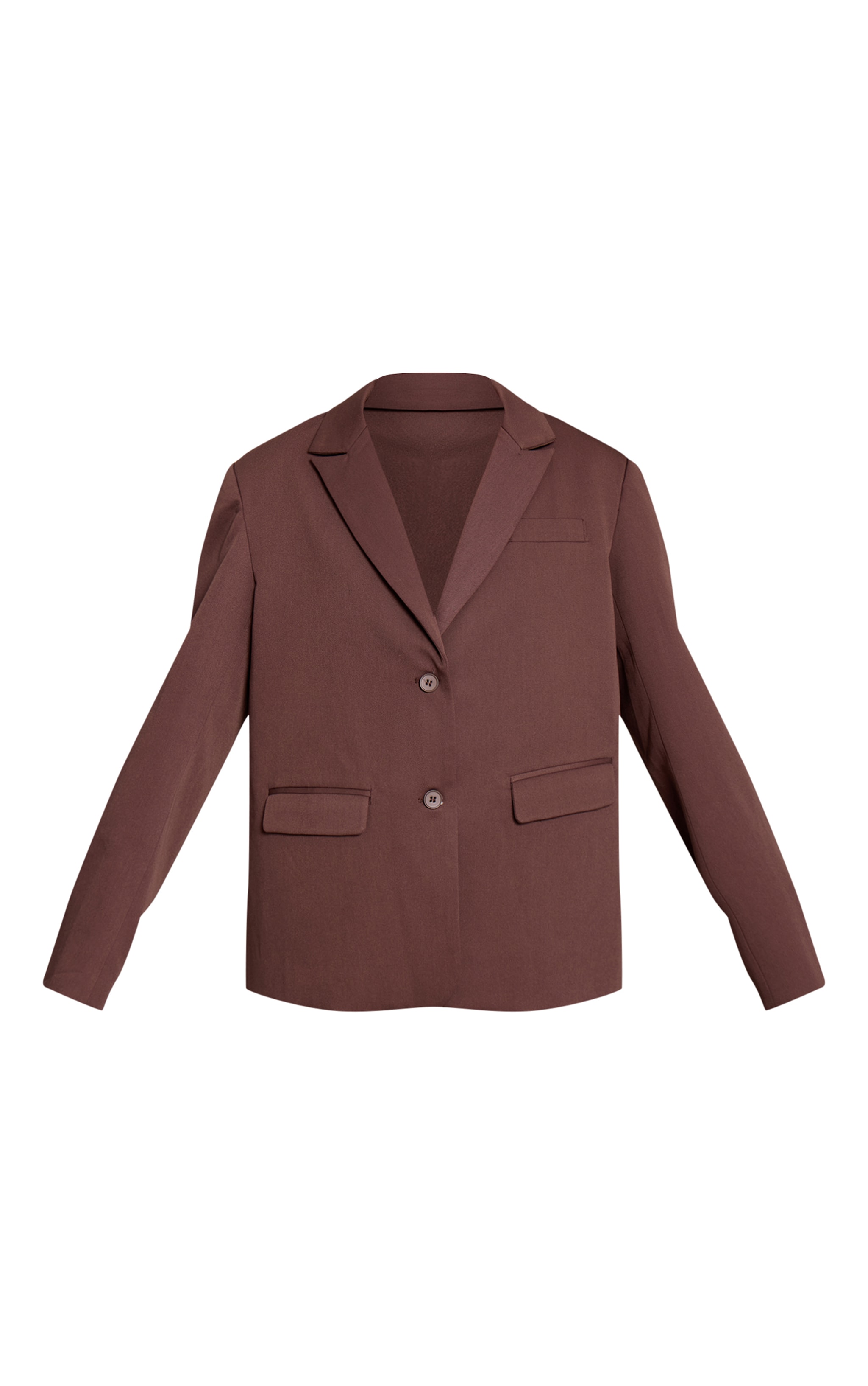 Dark Brown Tailored Woven Oversized Dad Blazer image 5
