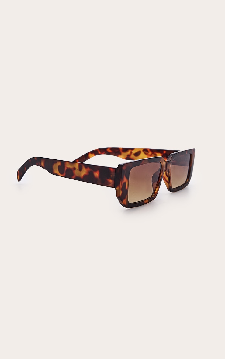 Tortoiseshell Rectangle Sunglasses image 3