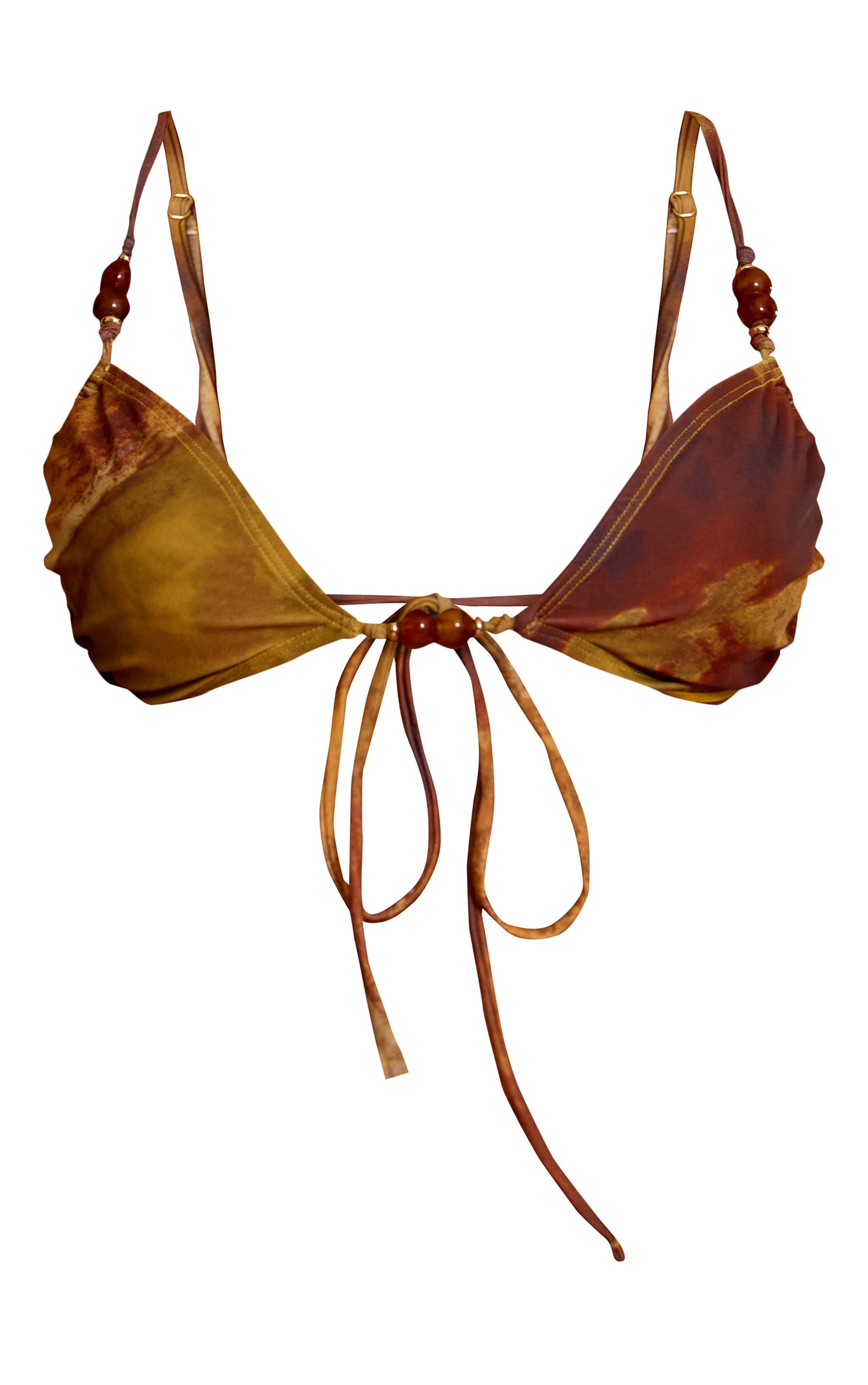 Haut de maillot de bain vert imprimé abstrait image 5
