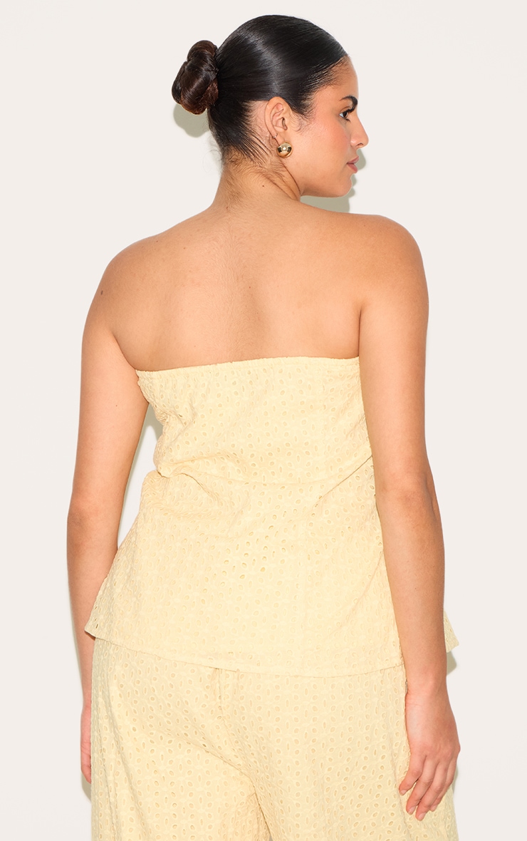 Plus Lemon Embroidered Linen Bandeau Top image 2