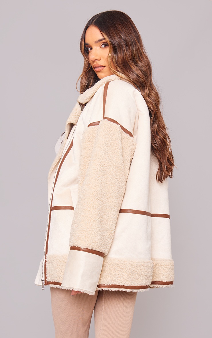 Her lip to Shearling-Trimmed Suede Coat