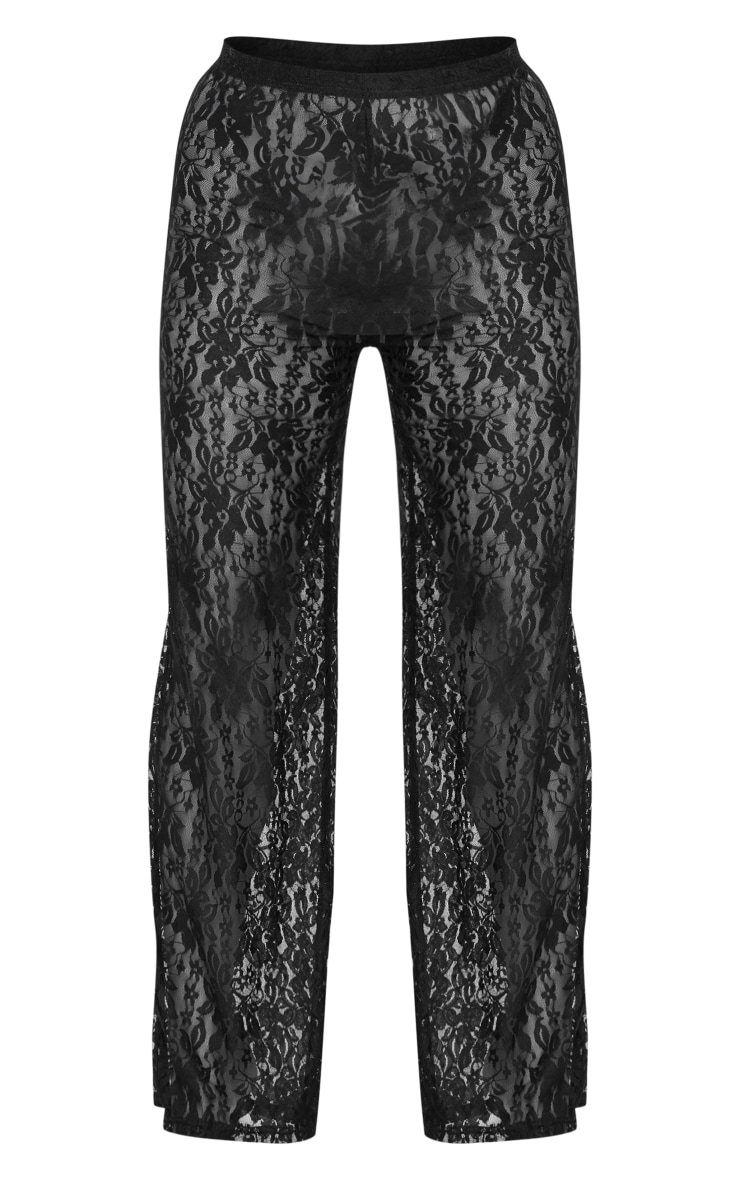 Black Lace Straight Leg Pants image 5