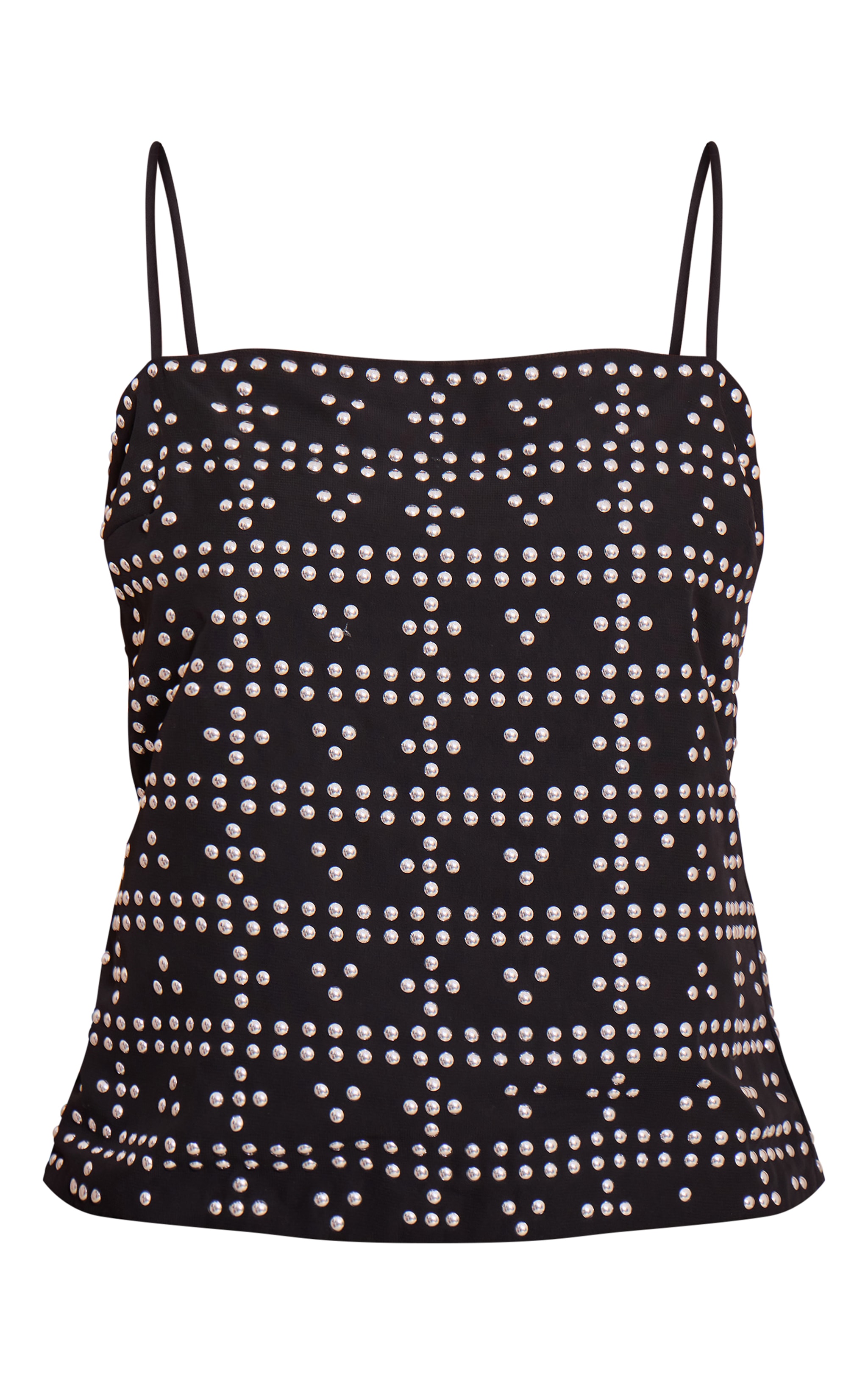 Petite Black Stud Tie Back Cami Top image 5