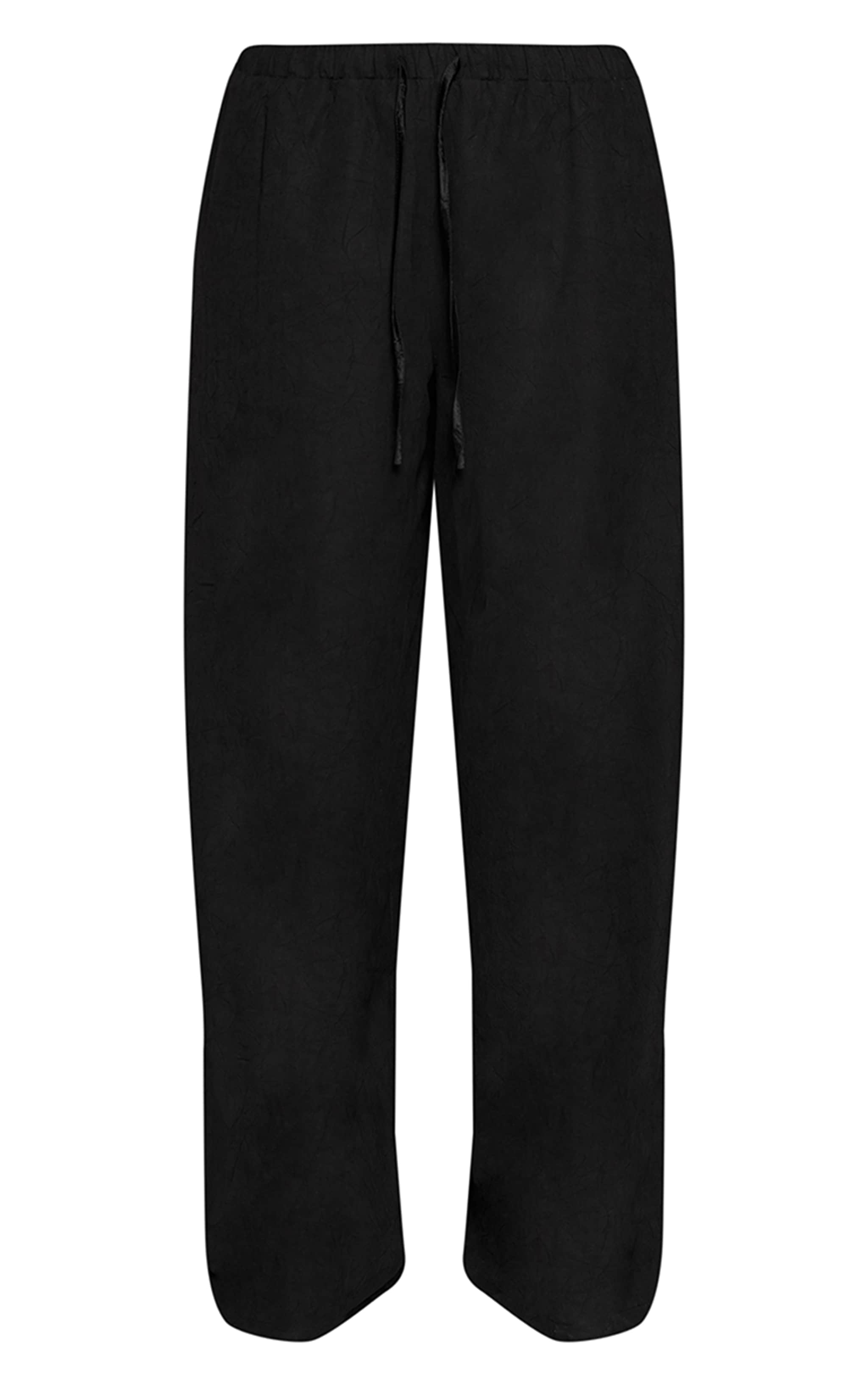 Pantalon large en peau de pêche crêpée noire image 5