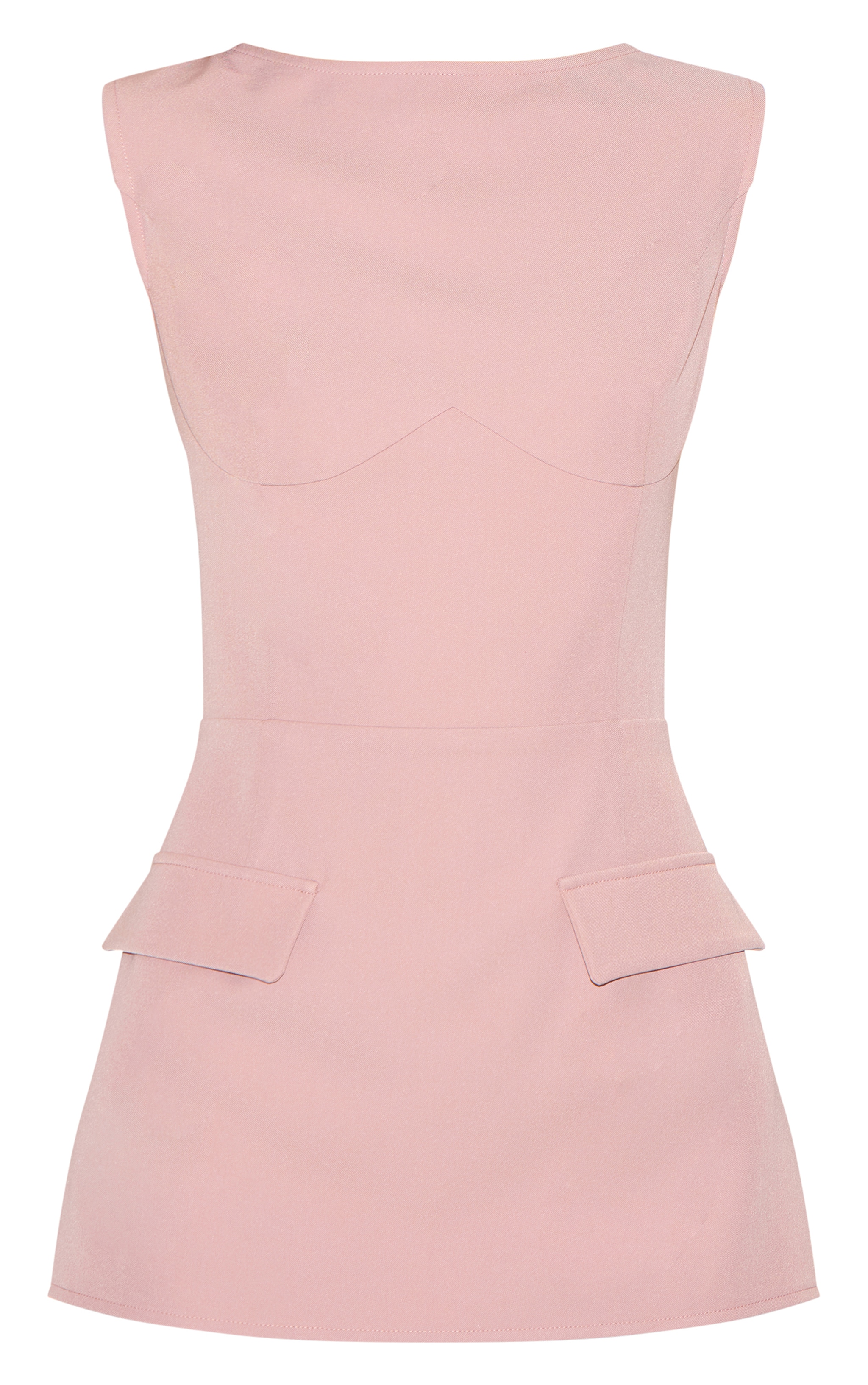 Mushroom Woven Pocket Detail Sleeveless Skort Romper image 5
