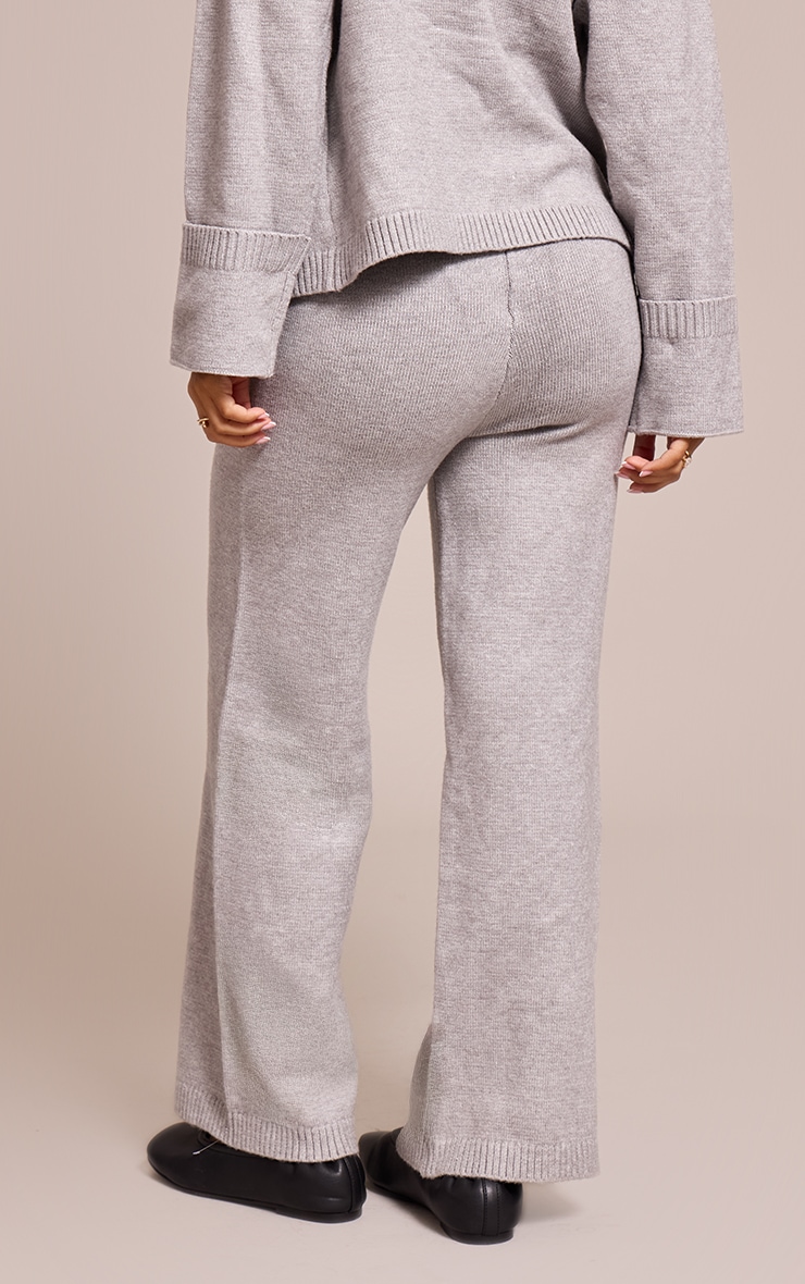 Petite Ash Grey Wide leg Knit Pant image 3