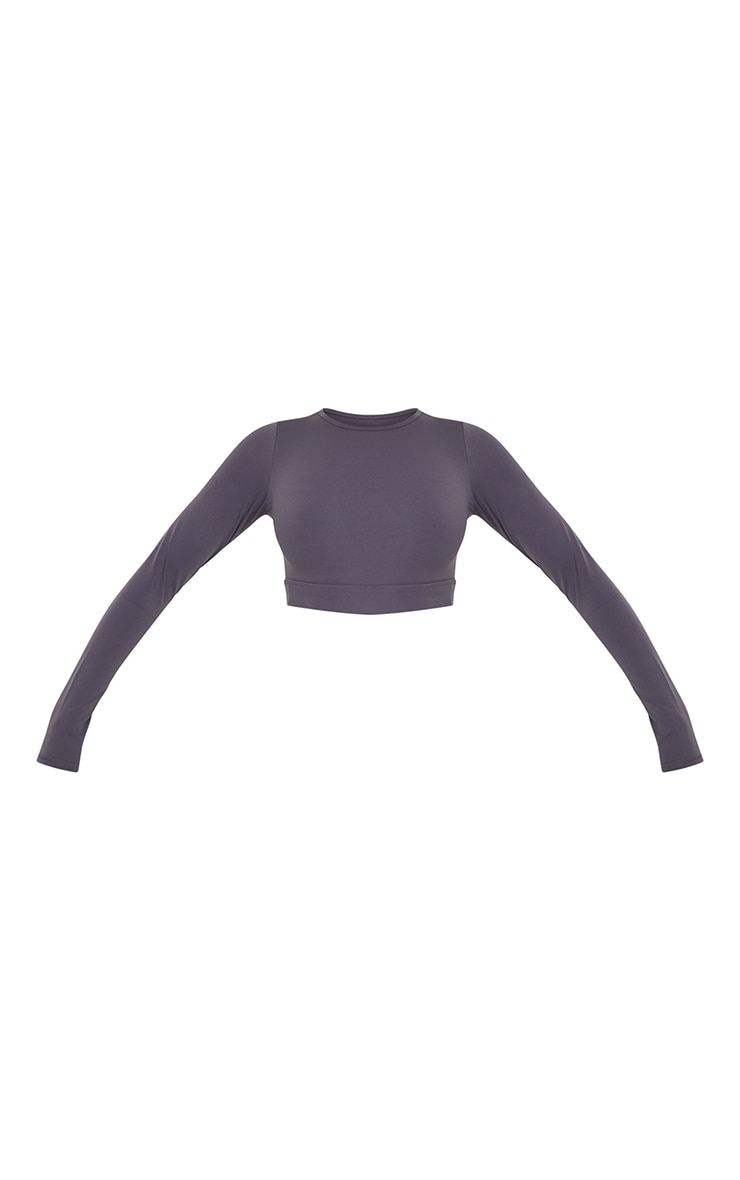 Dark Grey Sculpt Luxe Long Sleeve Sports Top image 5