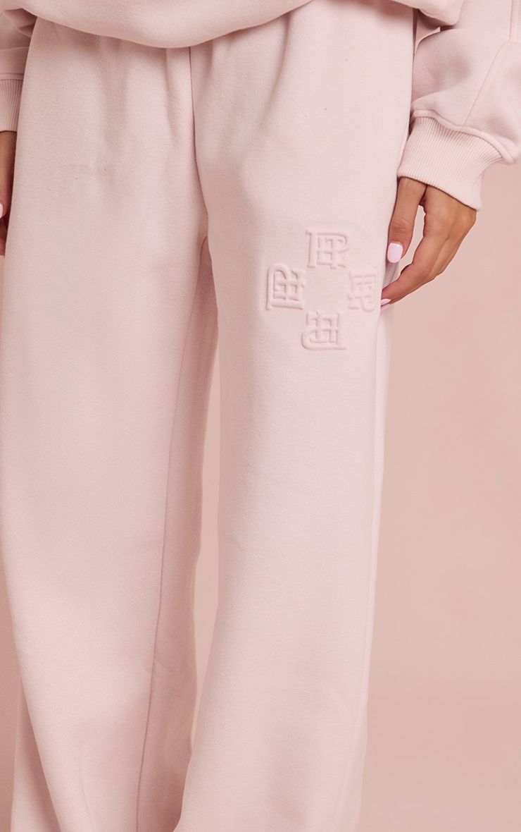 Baby Pink PLT Embossed Wide Leg Sweatpants image 4