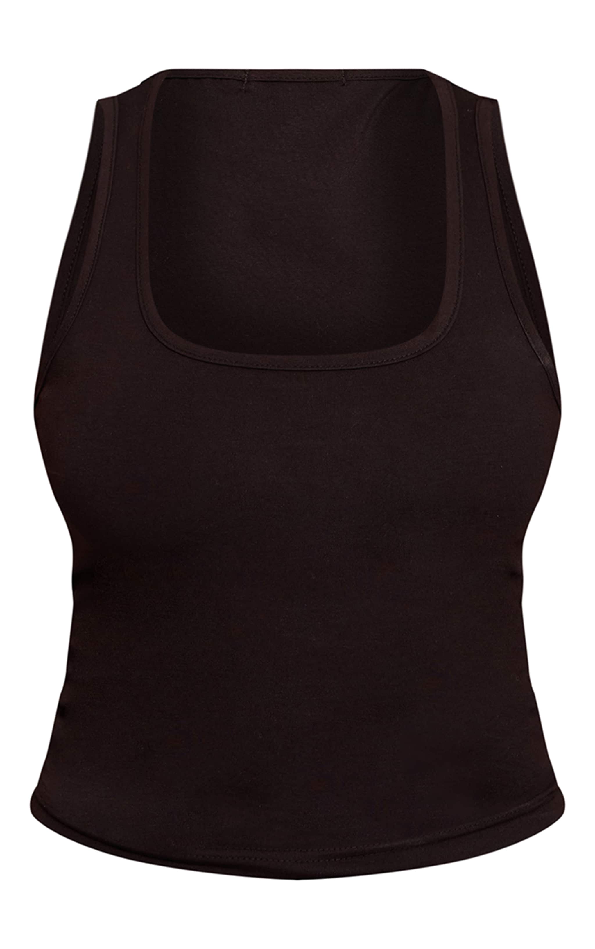 Shape Black Scoop Neck Vest Top image 5