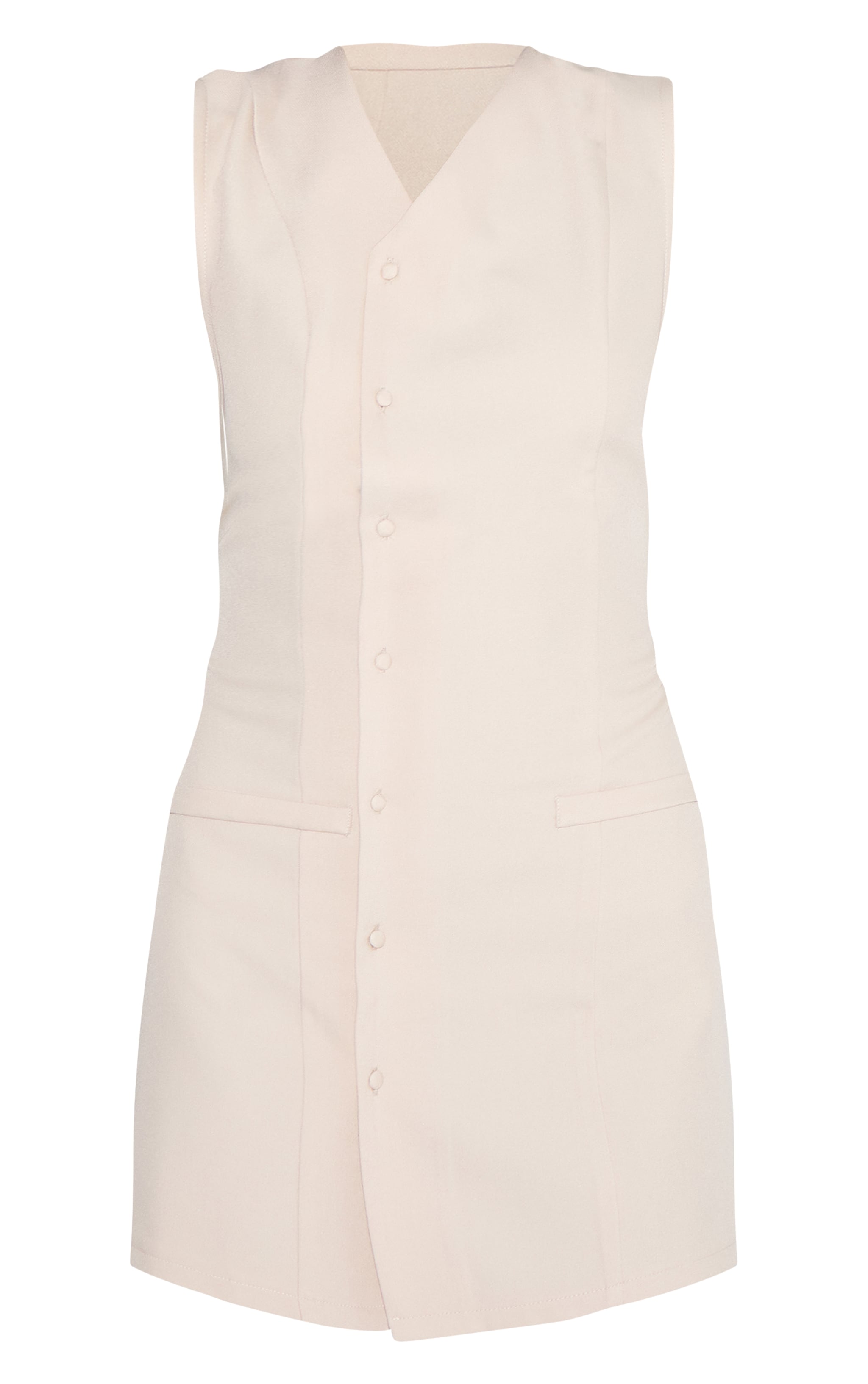 Robe de tailleur droite crème à boutons asymétriques image 5