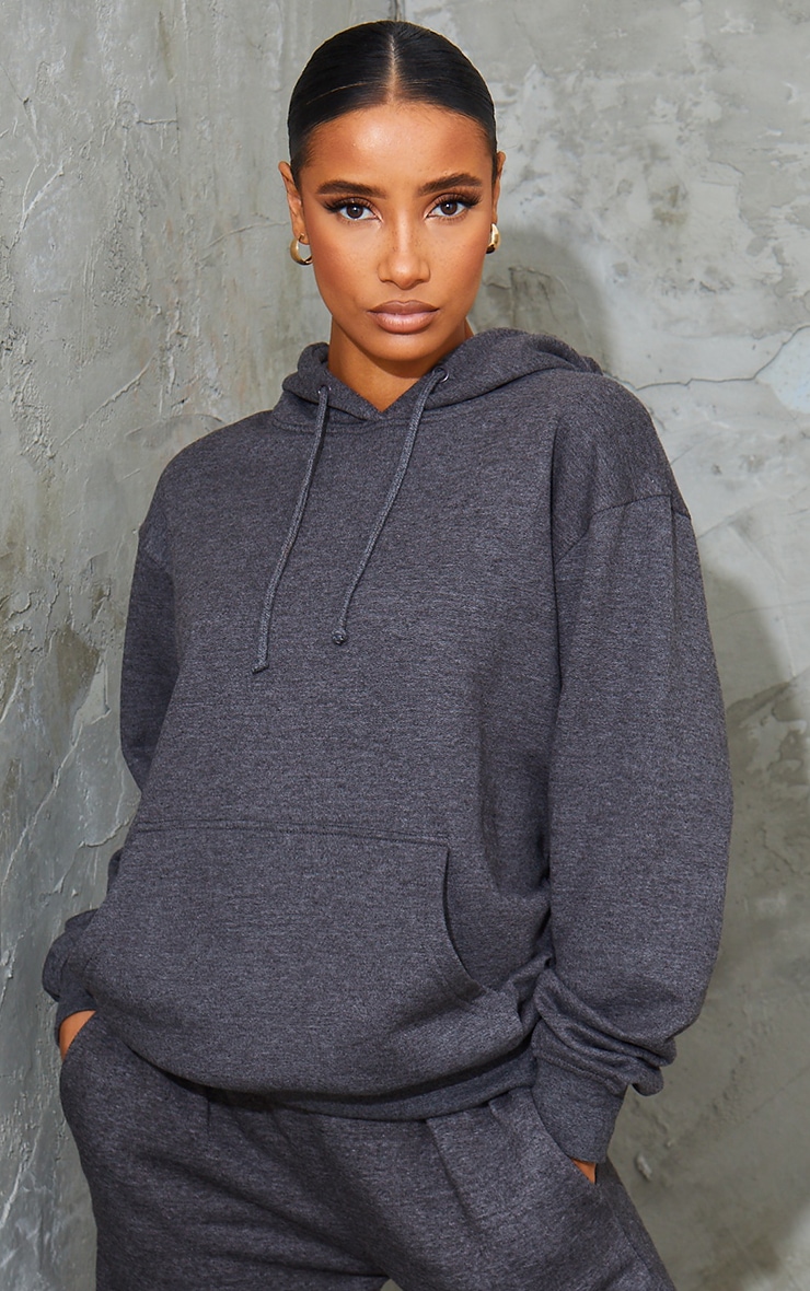 Hoodie oversize gris anthracite classique
