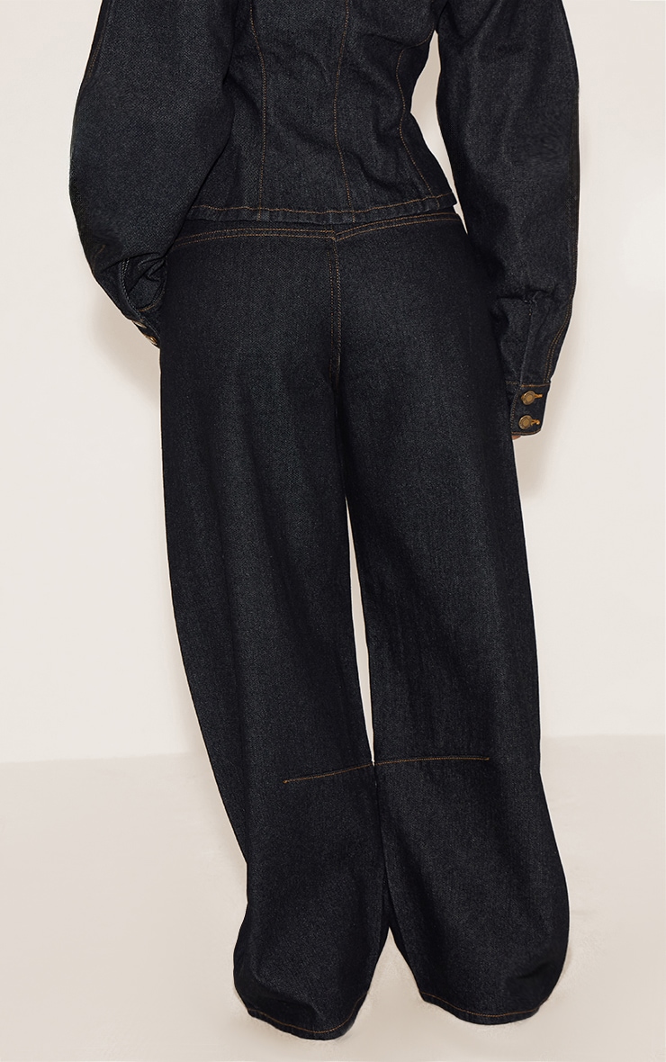  Petite Dark Indigo Wide Leg Balloon Jeans image 3