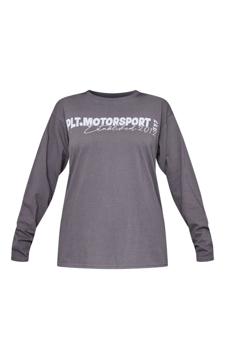 Charcoal Plt Motorsport Print Long Sleeve T Shirt image 5