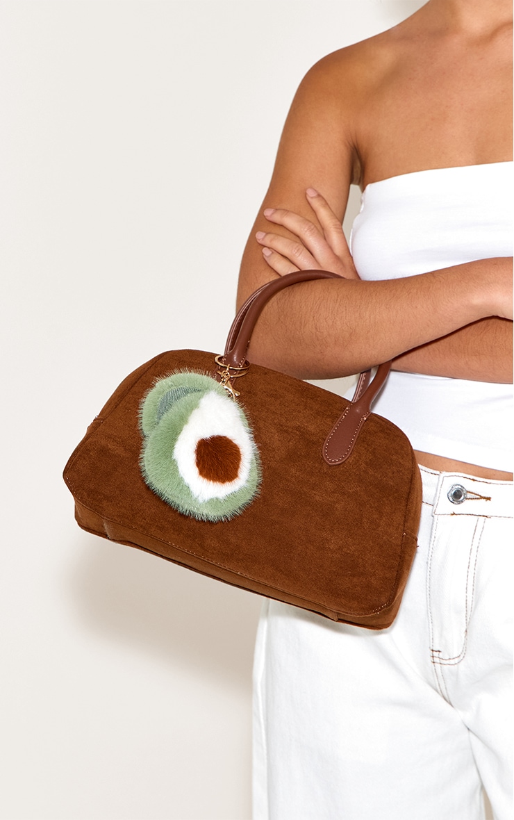 Fluffy Green Avocado Keyring image 1