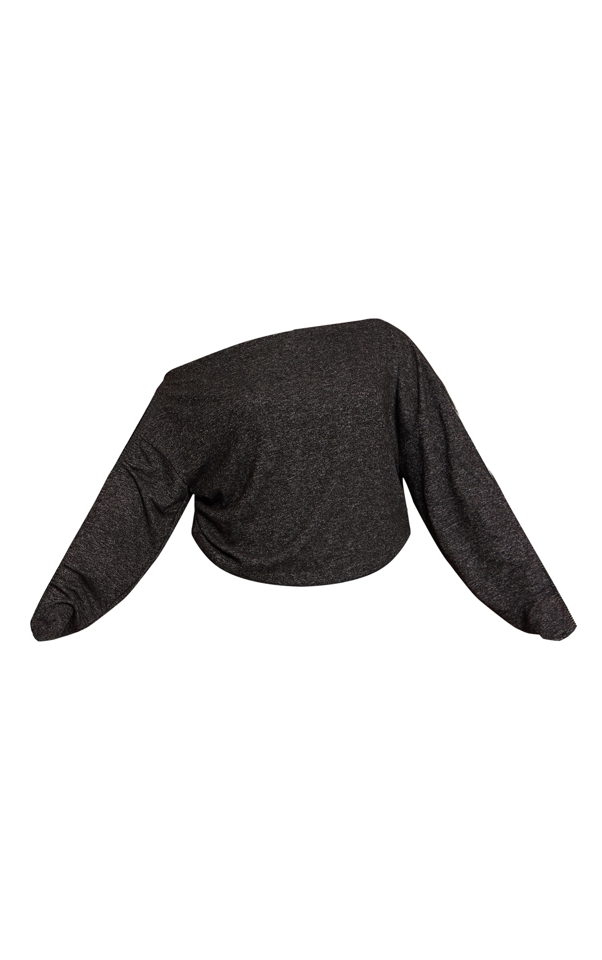 Plus Charcoal Grey Soft Knit Asymmetric Oversized Slouchy Long Sleeve Top image 5