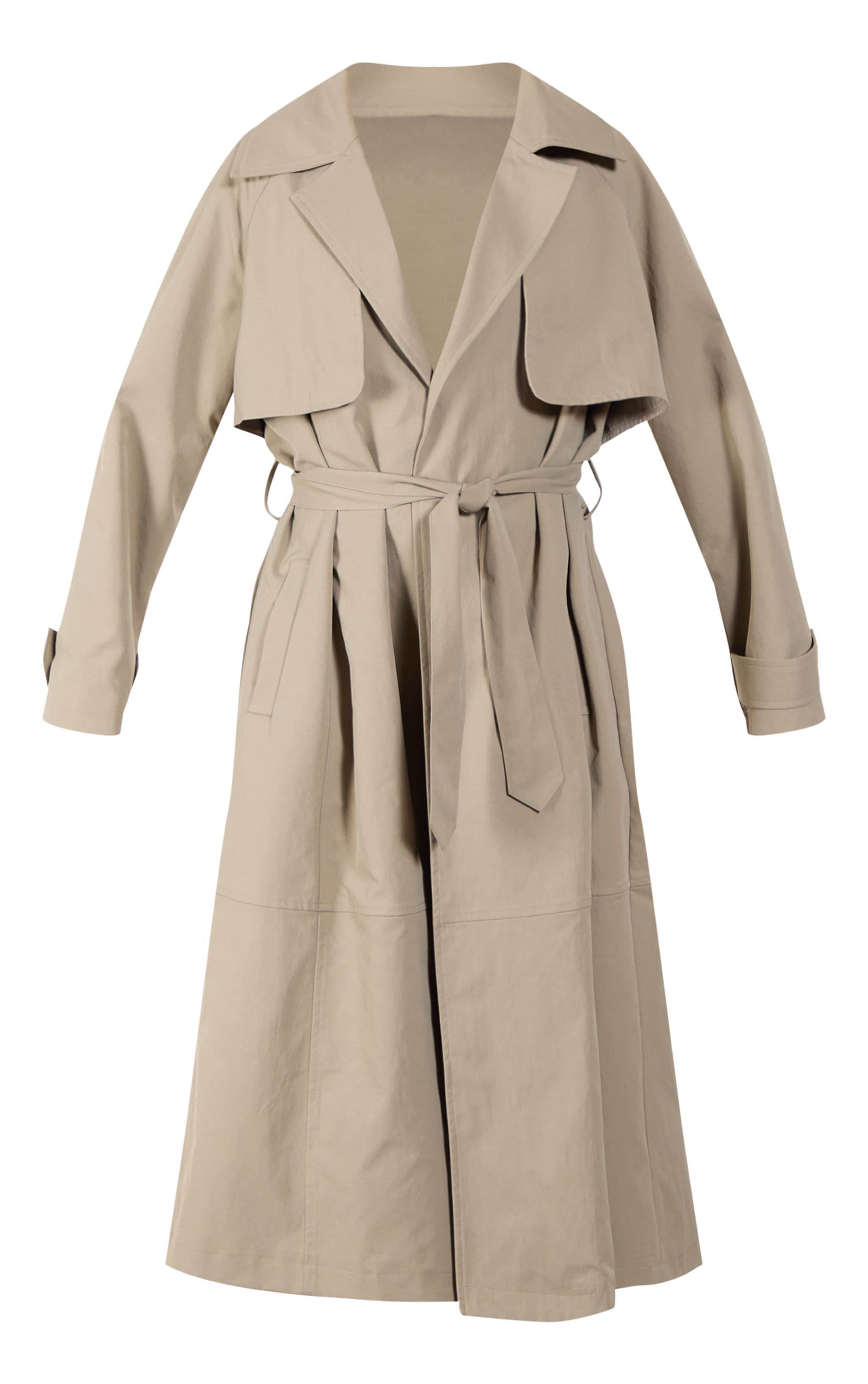 【安心発送】 Detail Flap Storm Oversized Taupe Trench Outerwear | トップス