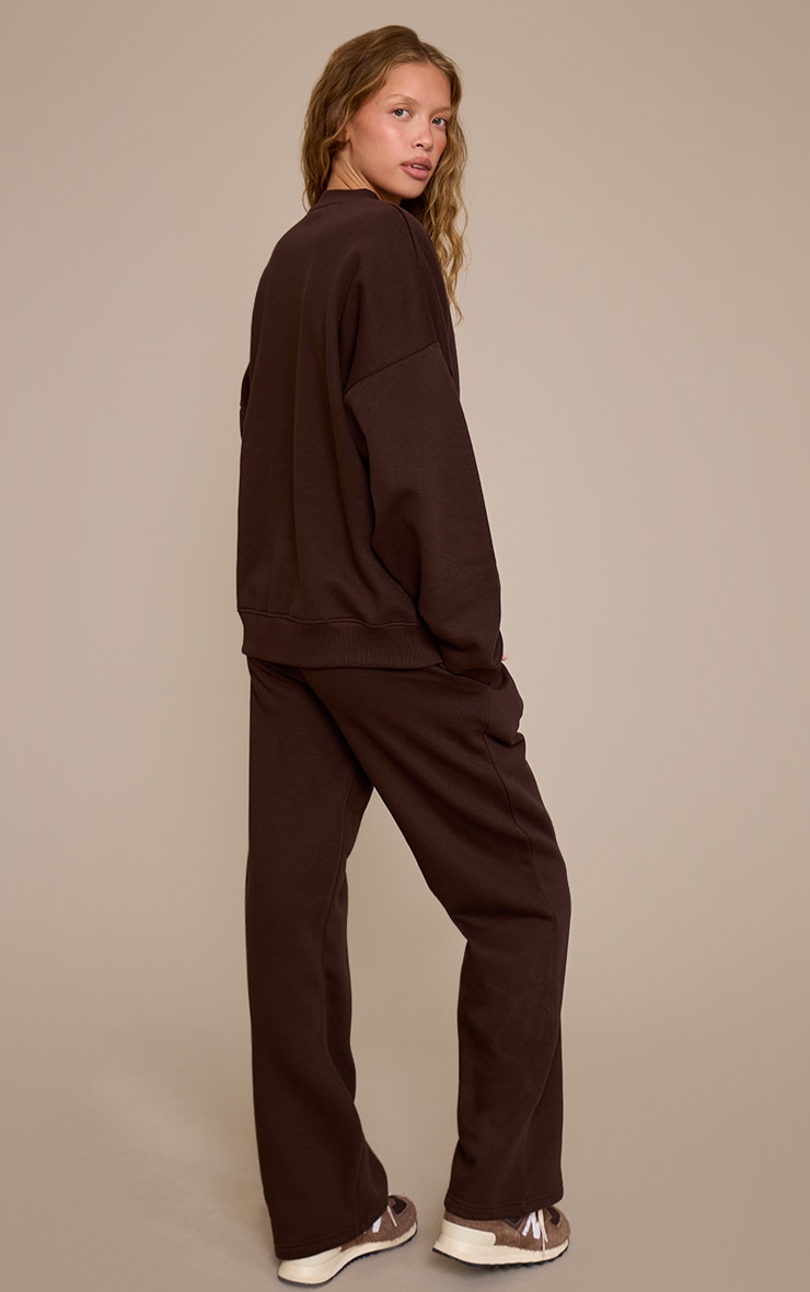 Chocolate Oversized Sweat Tracksuit Set image 2