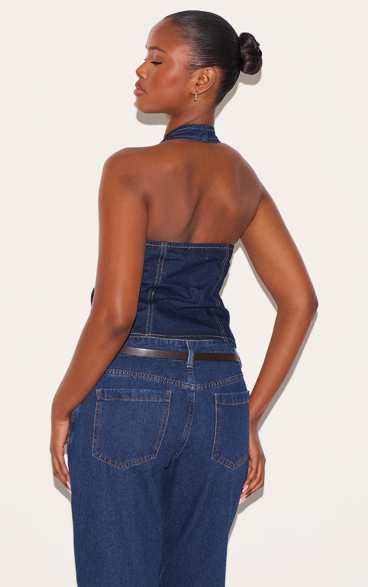 Indigo Halterneck Denim Vest image 2