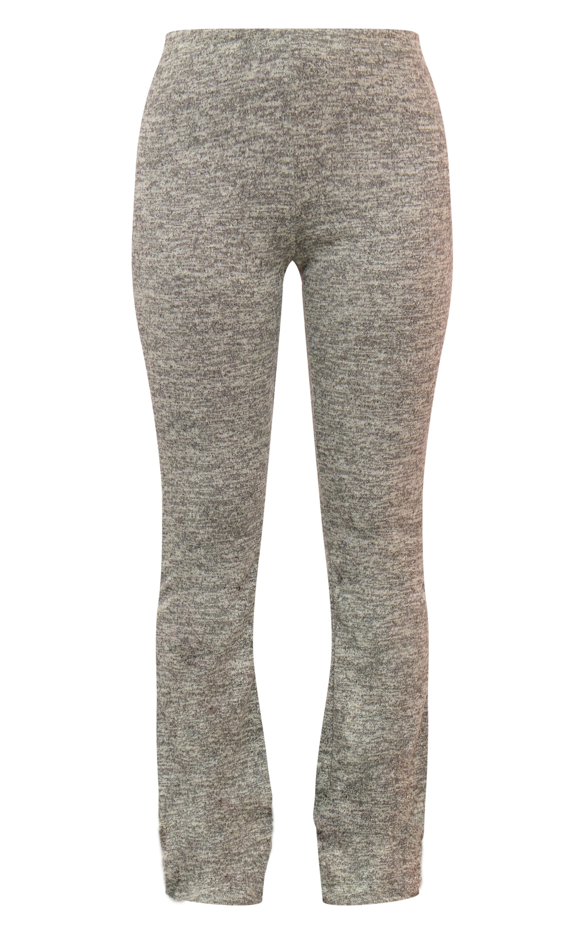 Sage Green Textured Marl Contrast Seam Skinny Flare Trousers image 5