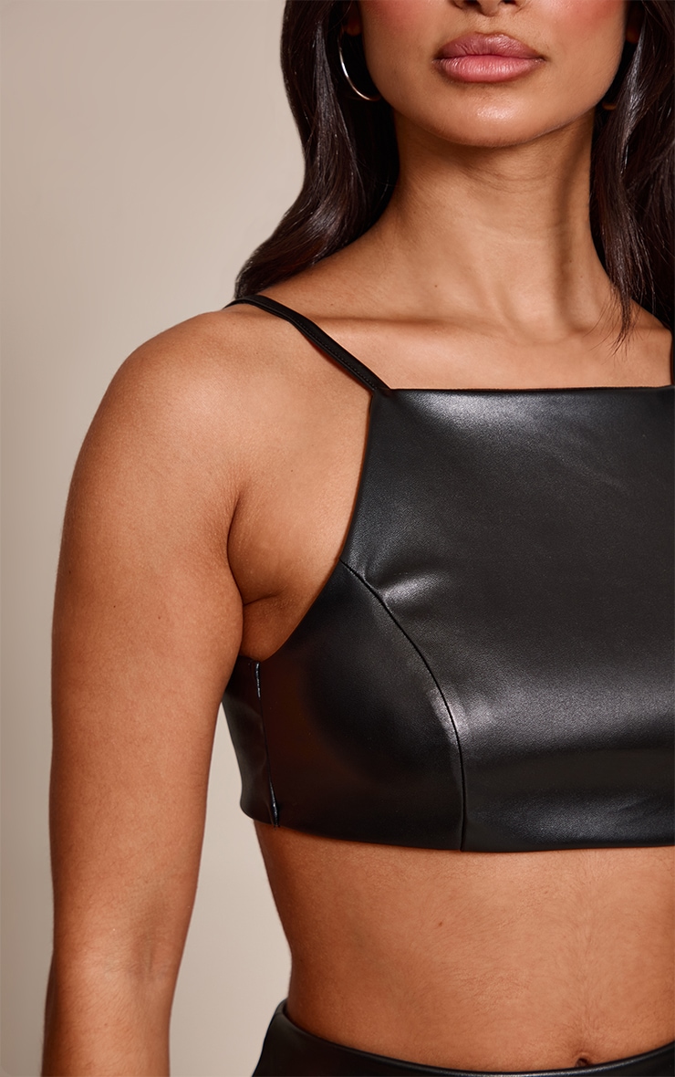 Petite Top en PU noir à dos nu image 4
