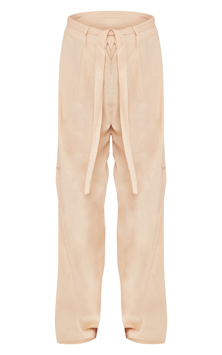 Stone Linen Look Baggy Low Rise 90'S Cargo's image 5