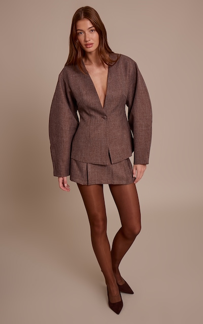 Mini-jupe de tailleur marron clair
