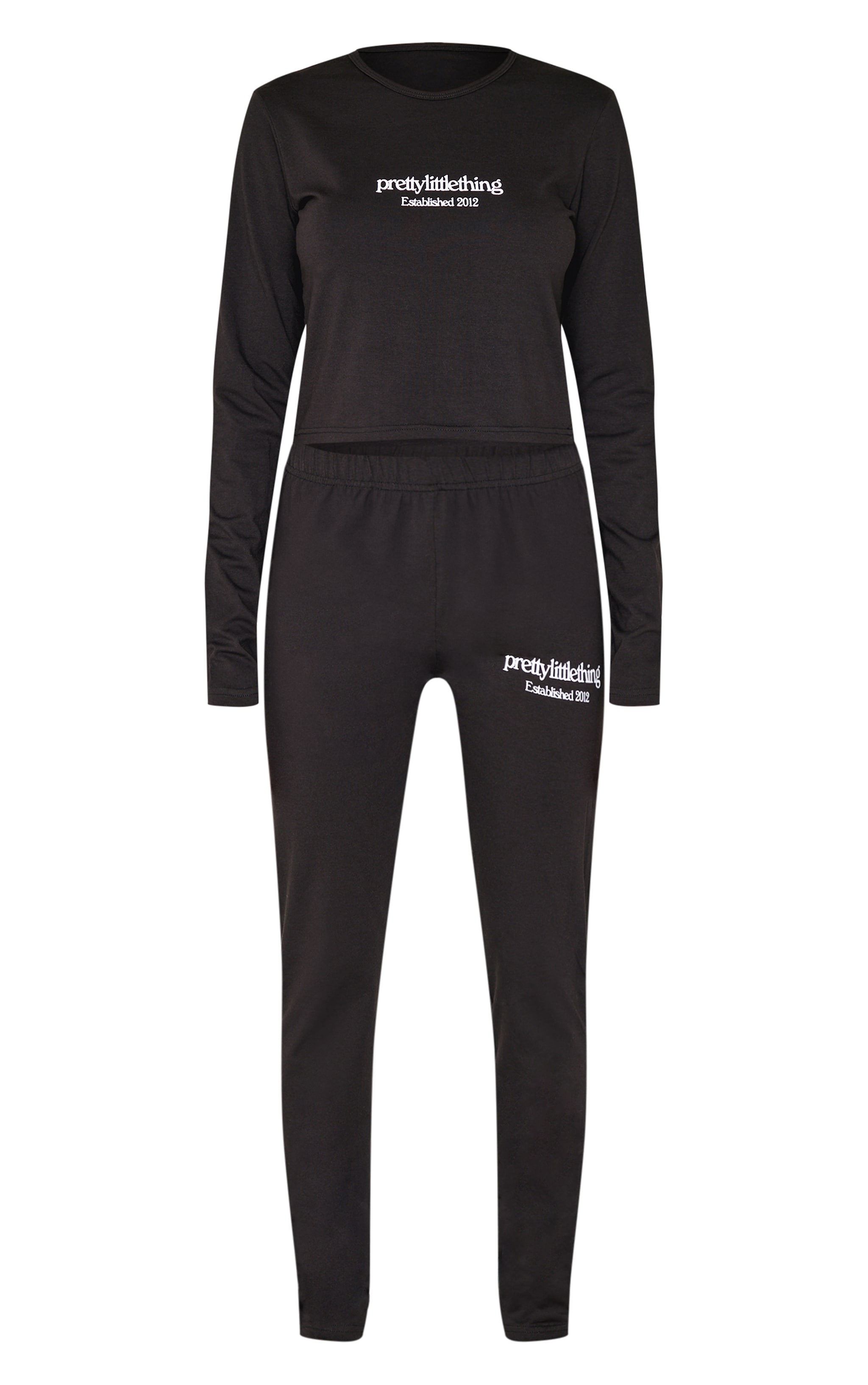 PRETTYLITTLETHING Ensemble de pyjama legging et top à manches longues noir image 5