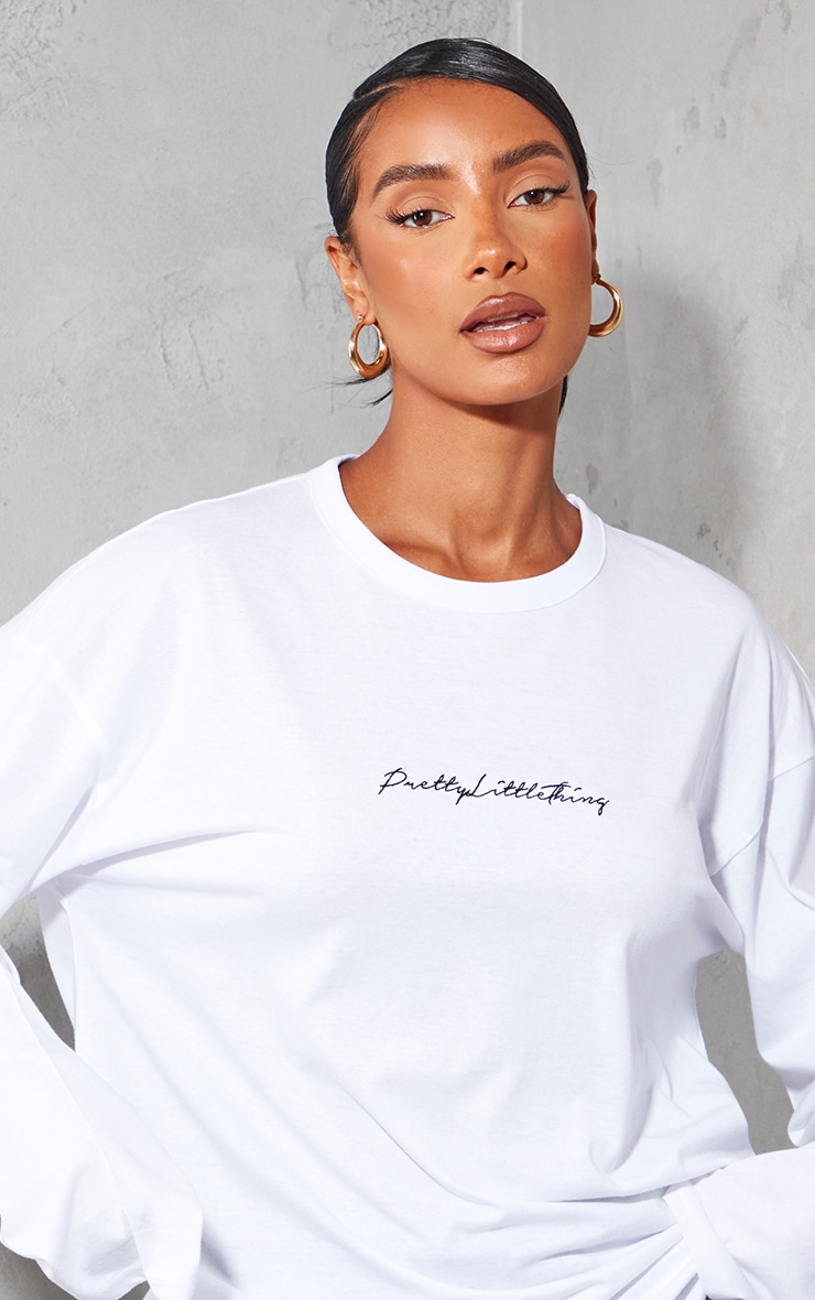 PRETTYLITTLETHING T-shirt blanc à manches longues image 4