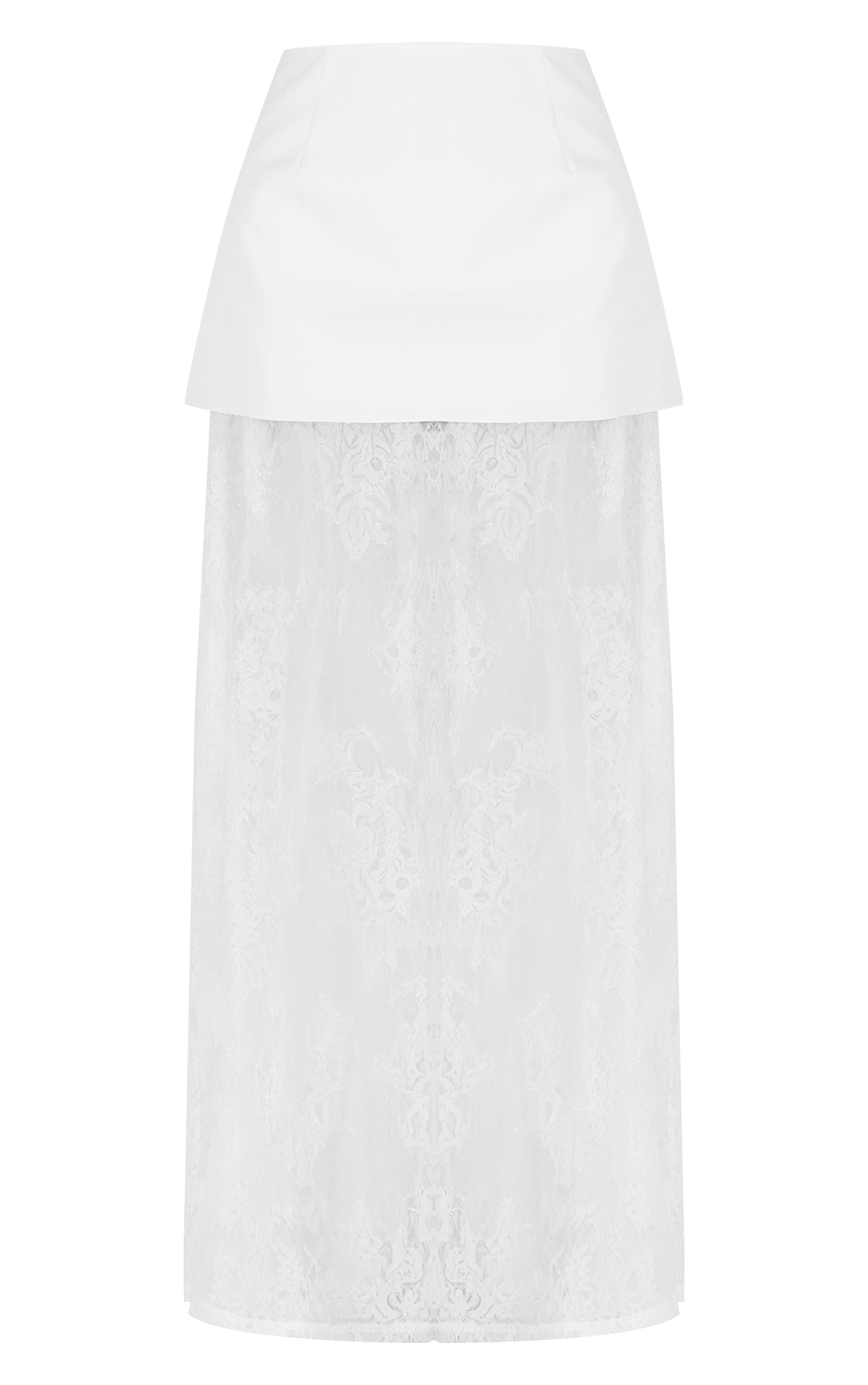 Ivory Overlay Detail Lace Maxi Skirt image 1