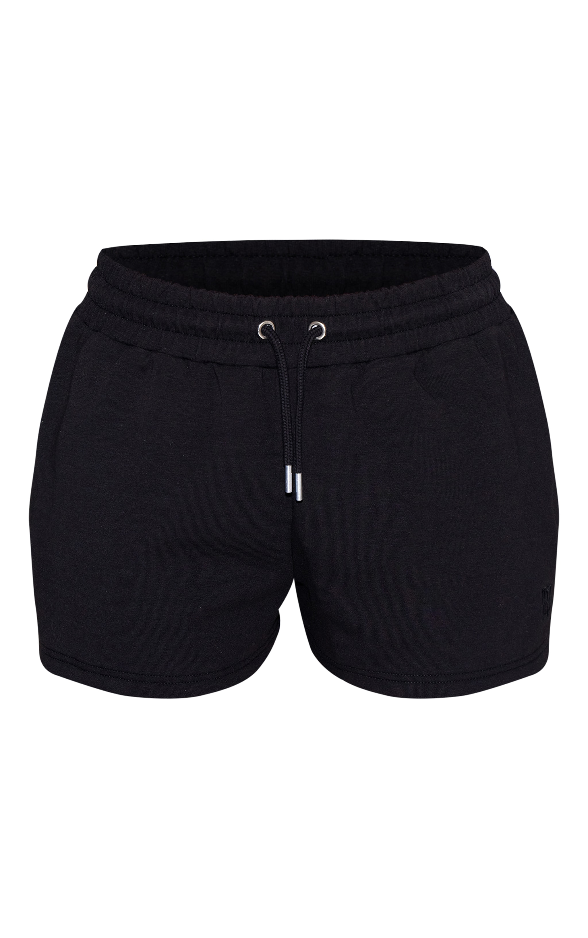 Petite Black Embroidered Interlock Shorts image 6